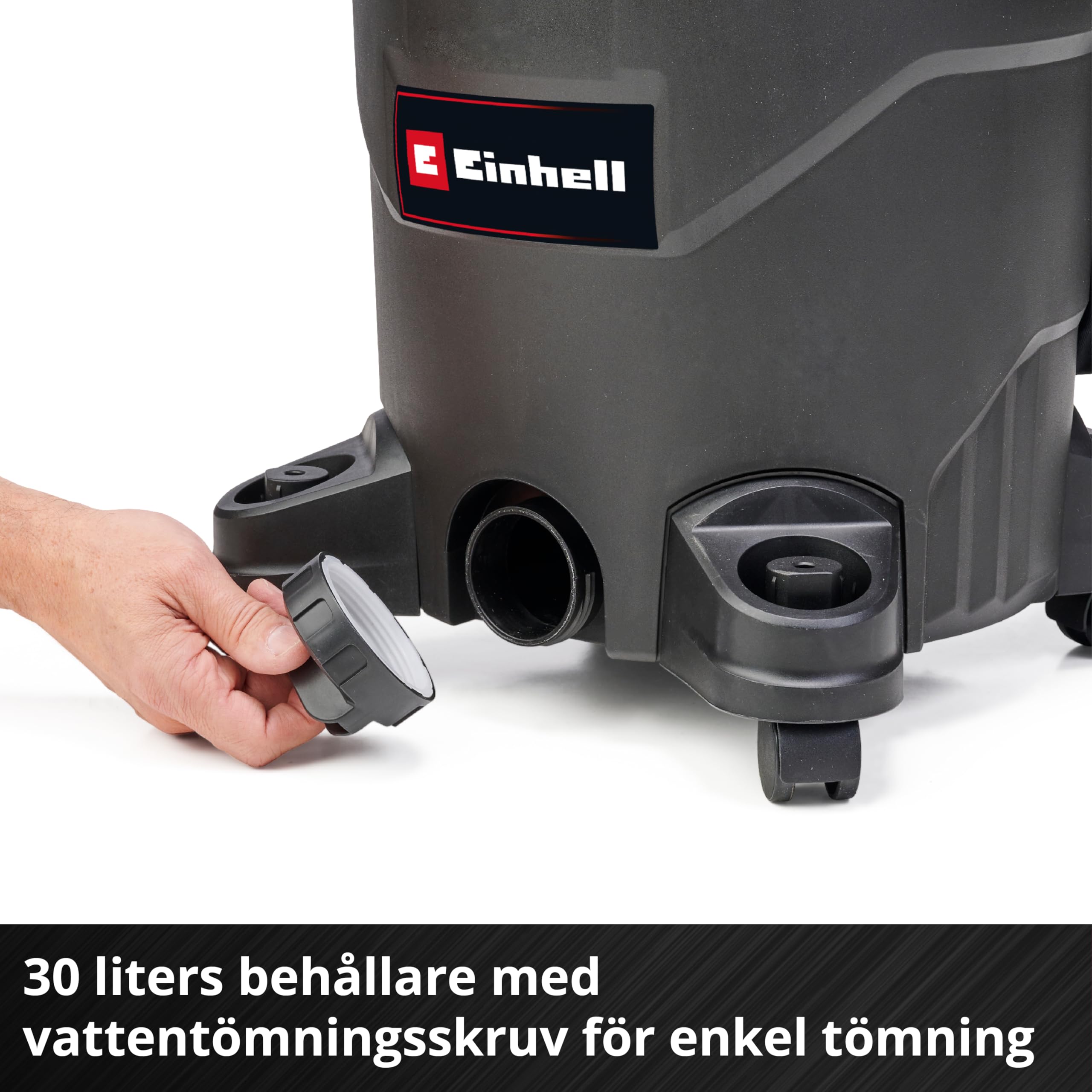 Einhell Odkurzacz TC-VC 1930 A (1500 W, moc ssania 190 mbar, automatyczne gniazdko, pojemnik na ścinki 30 l, uchwyt do noszenia, w zestawie dysze, filtr i worek na brud)