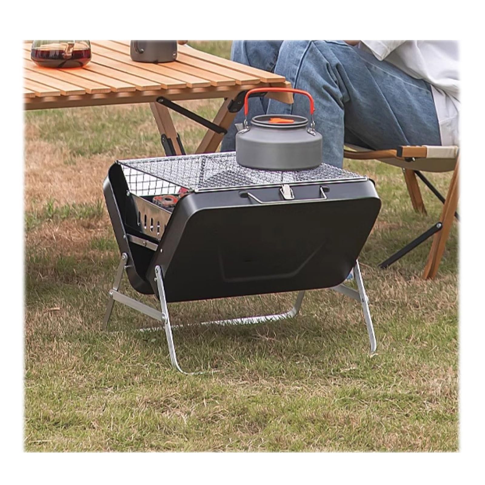 Barbecue grill household outdoor portable barbecue grill folding camping barbecue grill small portable barbecue grill