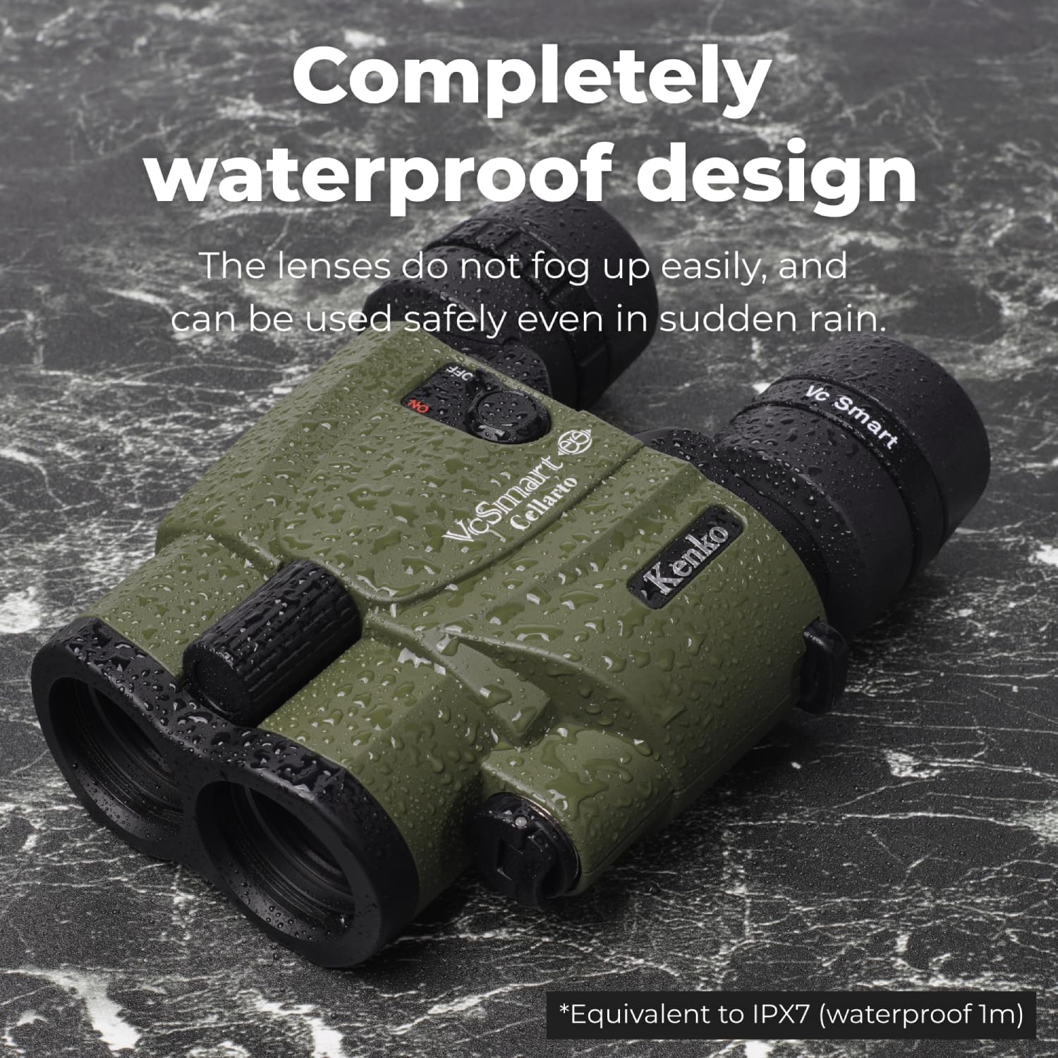 Kenko Image Stabilization Binoculars Vc Smart 10x30 Cellarto WP, Roof Prism, Waterproof IPX7, Continuous Use 28 Hours, for Outdoor, Bird Watching, and Star Gazing, 097922