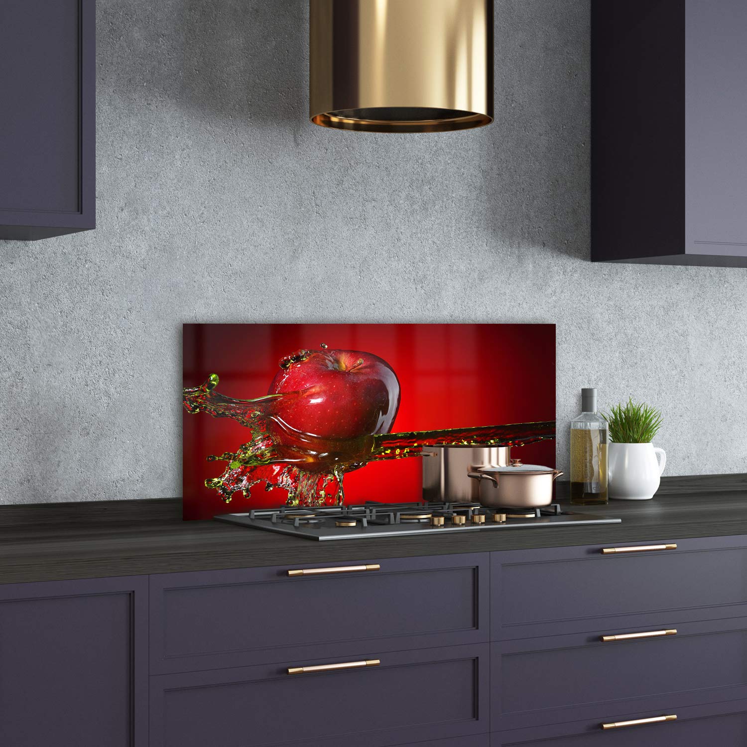 Crédence Cuisine En Verre Trempé 100x50cm Tulup - Rouge Piment, Résistante Aux Taches Et éclaboussures - 7