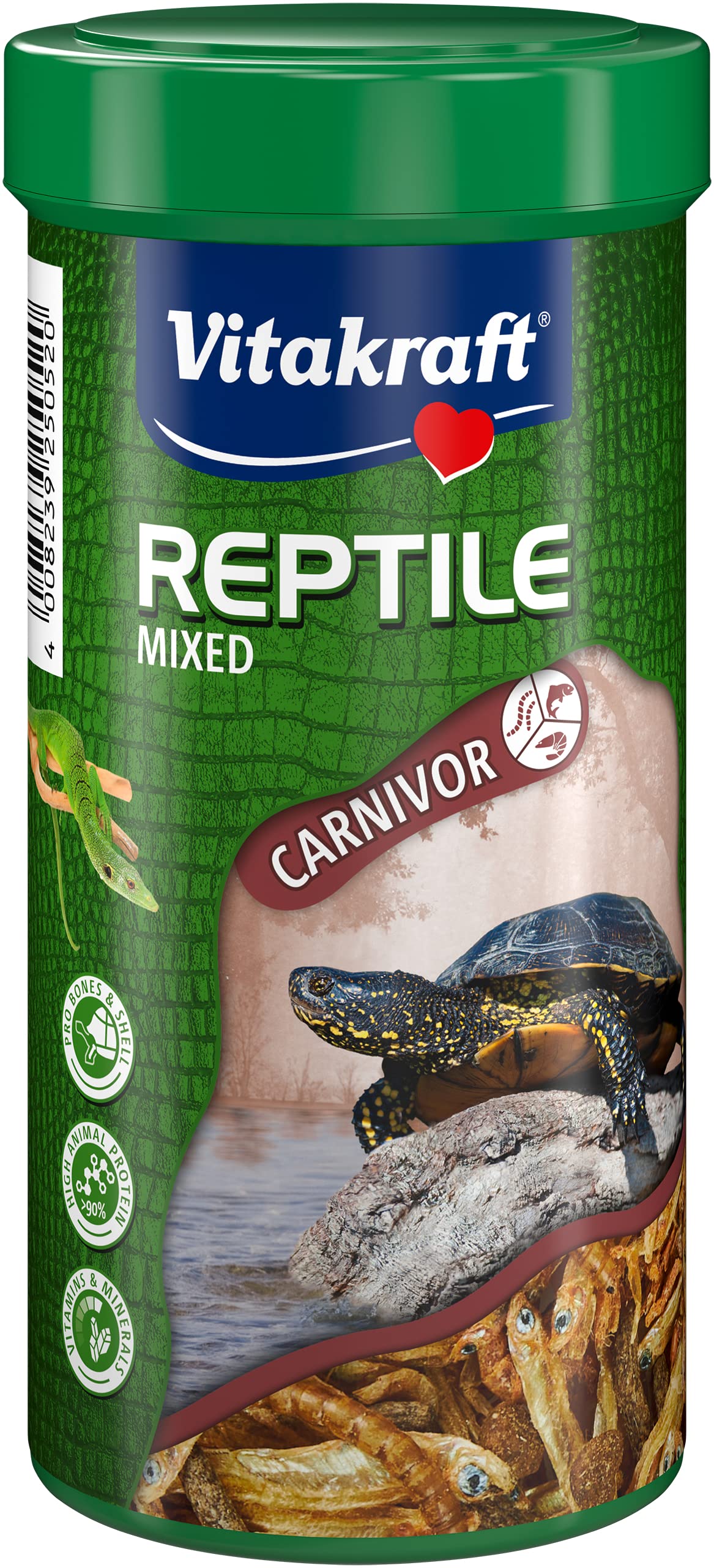 Vitakraft - Reptile Mixed, Menú para Reptiles y Tortugas Carnívoros - 45 g, 250 ml