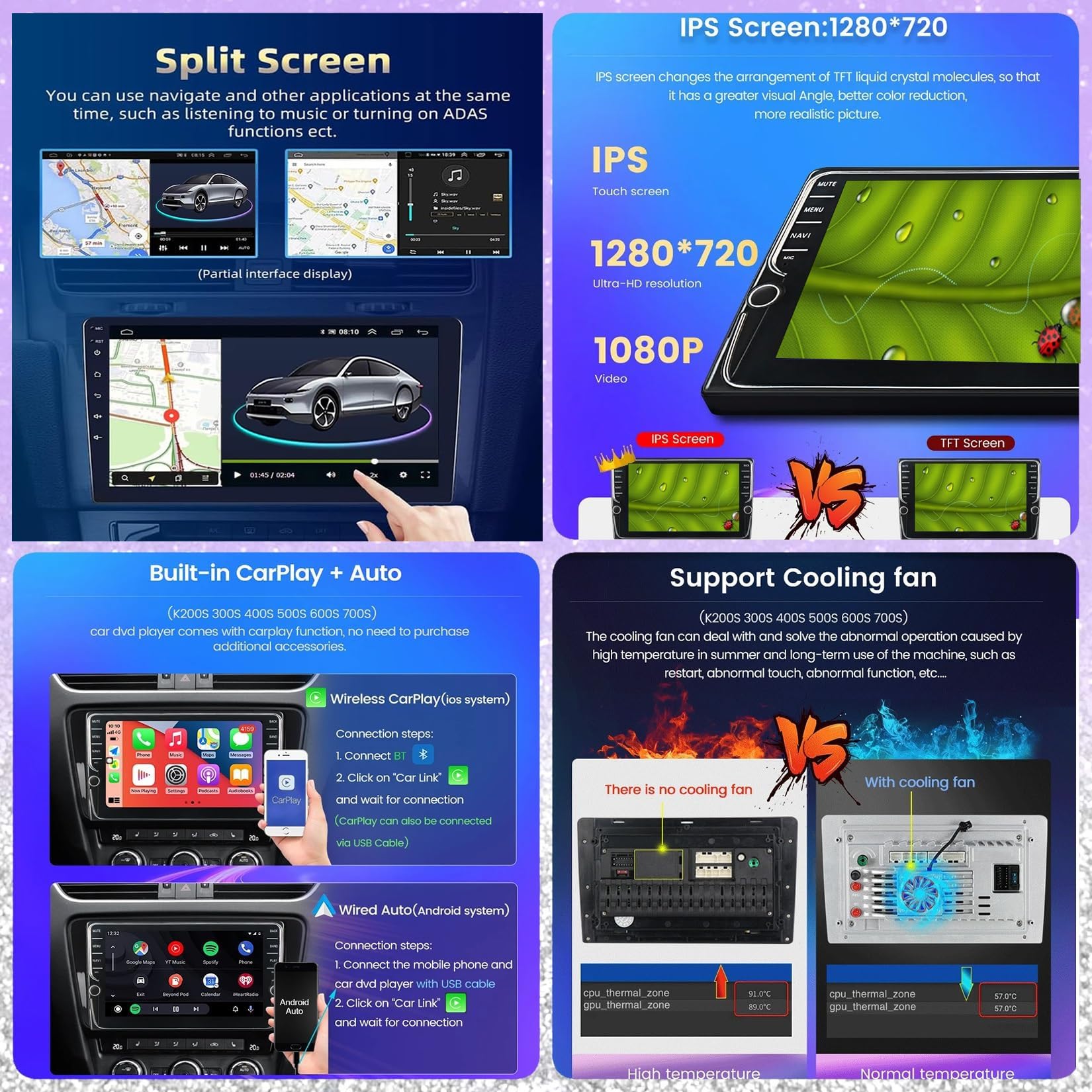 Android 12 9 Zoll Autoradio HD Touchscreen Für Toyota Prius 2009-2015 Mit Carplay Android Auto Unterstützt BT 5.0 RDS GPS Navi DSP HiFi Mirror Link DAB WiFi 4G SWC Rückfahrkamera(200S 2+32G)
