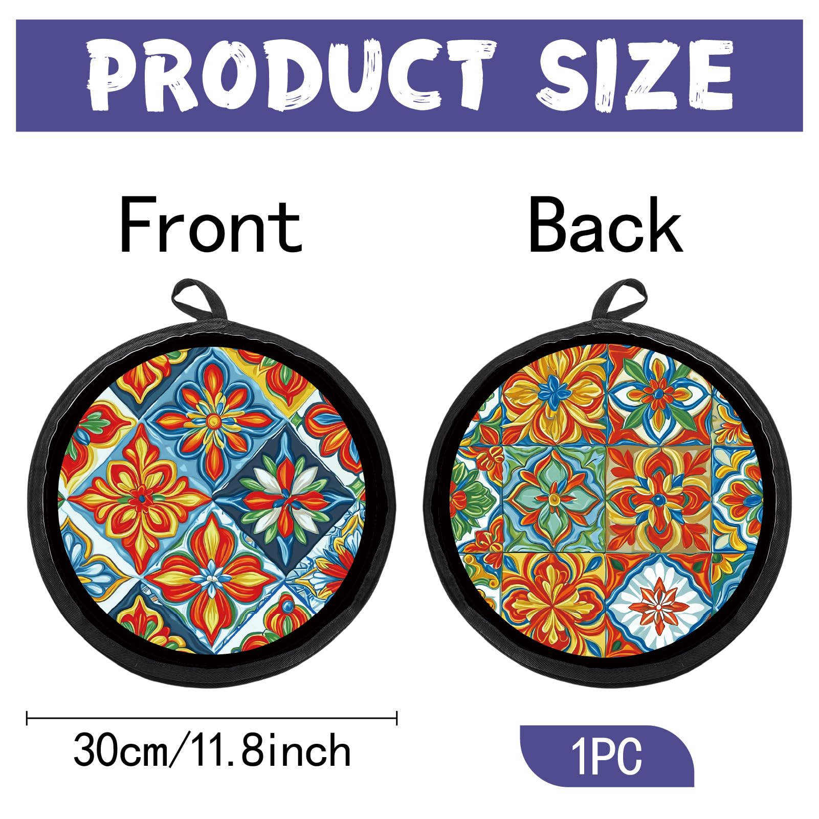 CREATCABIN Borsa Scalda Tortilla da 30x30cm in Tessuto Isolante per Pancake Tacos Tortilla Borsa Porta Tortilla in Tessuto Talavera Adatta al Microonde Mantiene Il Cibo Caldo Fino A Un'Ora.