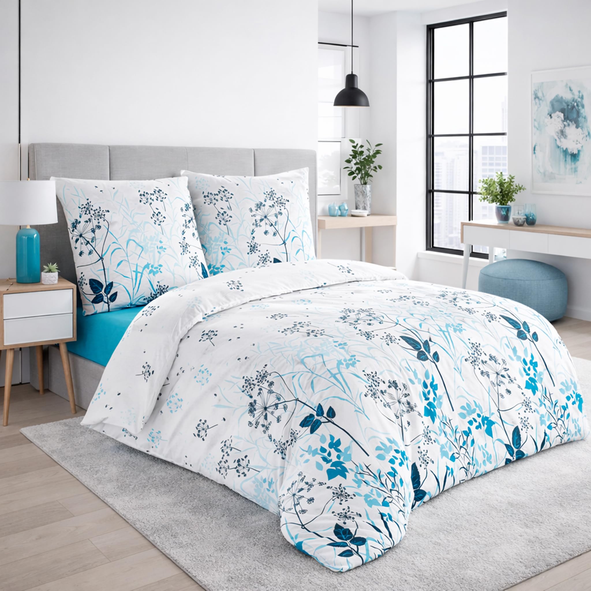 Buymax Bettwäsche Set aus 100% Baumwolle Renforcé, Streifen & Moderne Muster, mit Reißverschluss, Oeko-TEX Standard 100, Verschiedene Größen