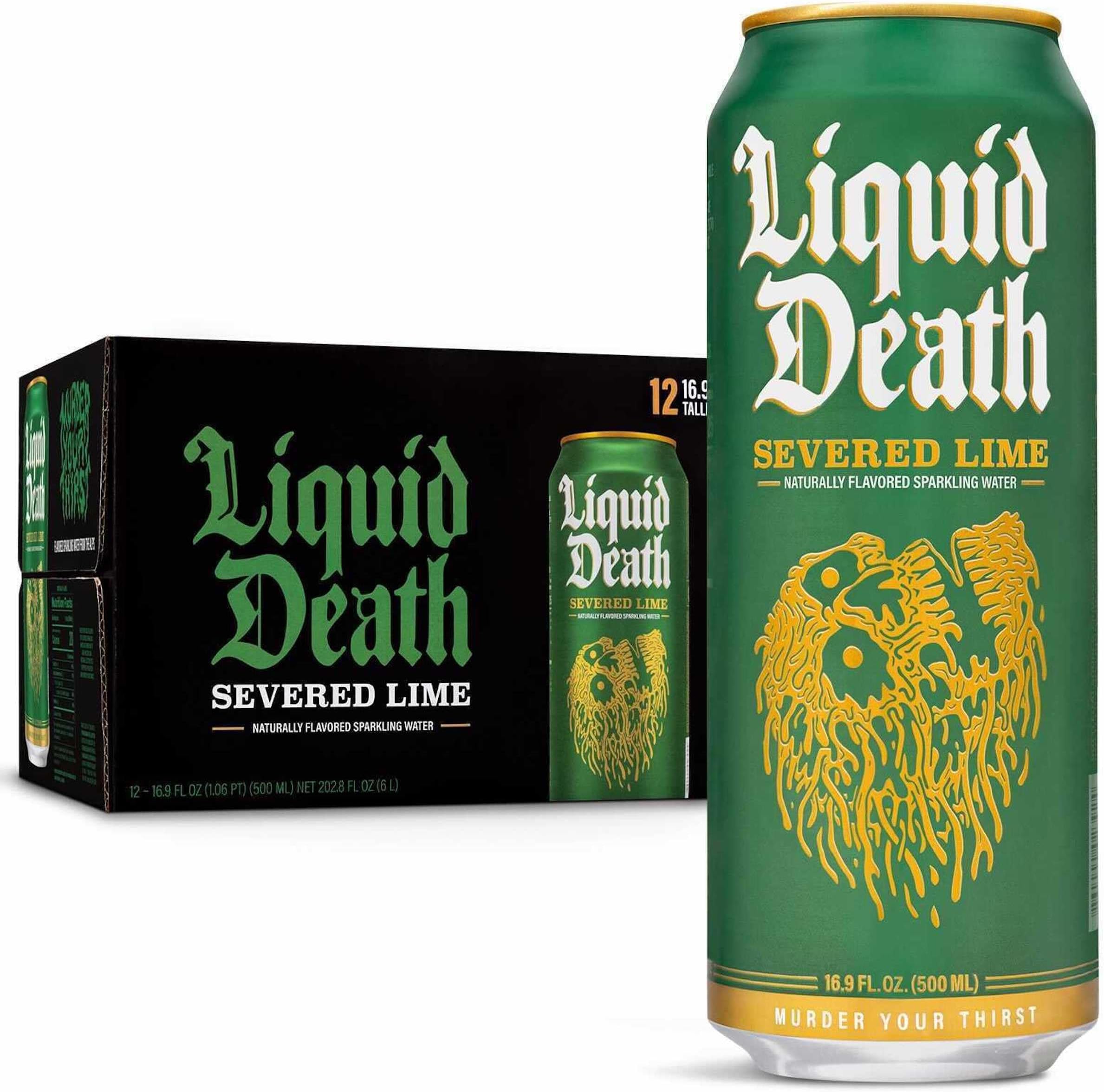 Liquid Death Sparkling Water, Severed Lime 12 x 500 ml