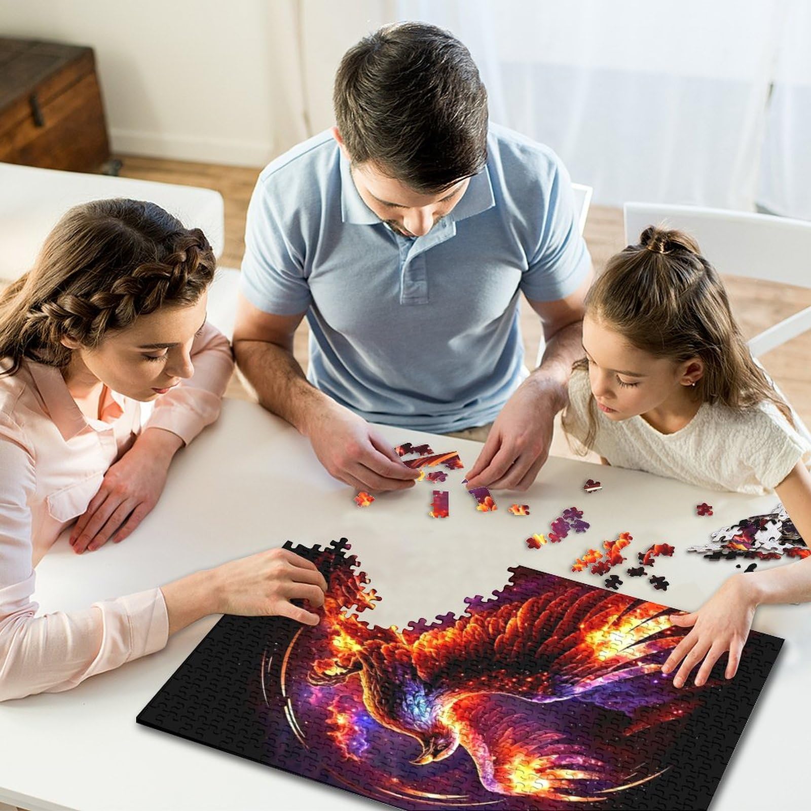 Phoenix Puzzle Adulte 1000 Pièces Cadeau Bricolage Puzzles Classique 3D Puzzle Jouet en Bois Cadeau Unique Décoration Intérieure 1000pcs (75x50cm