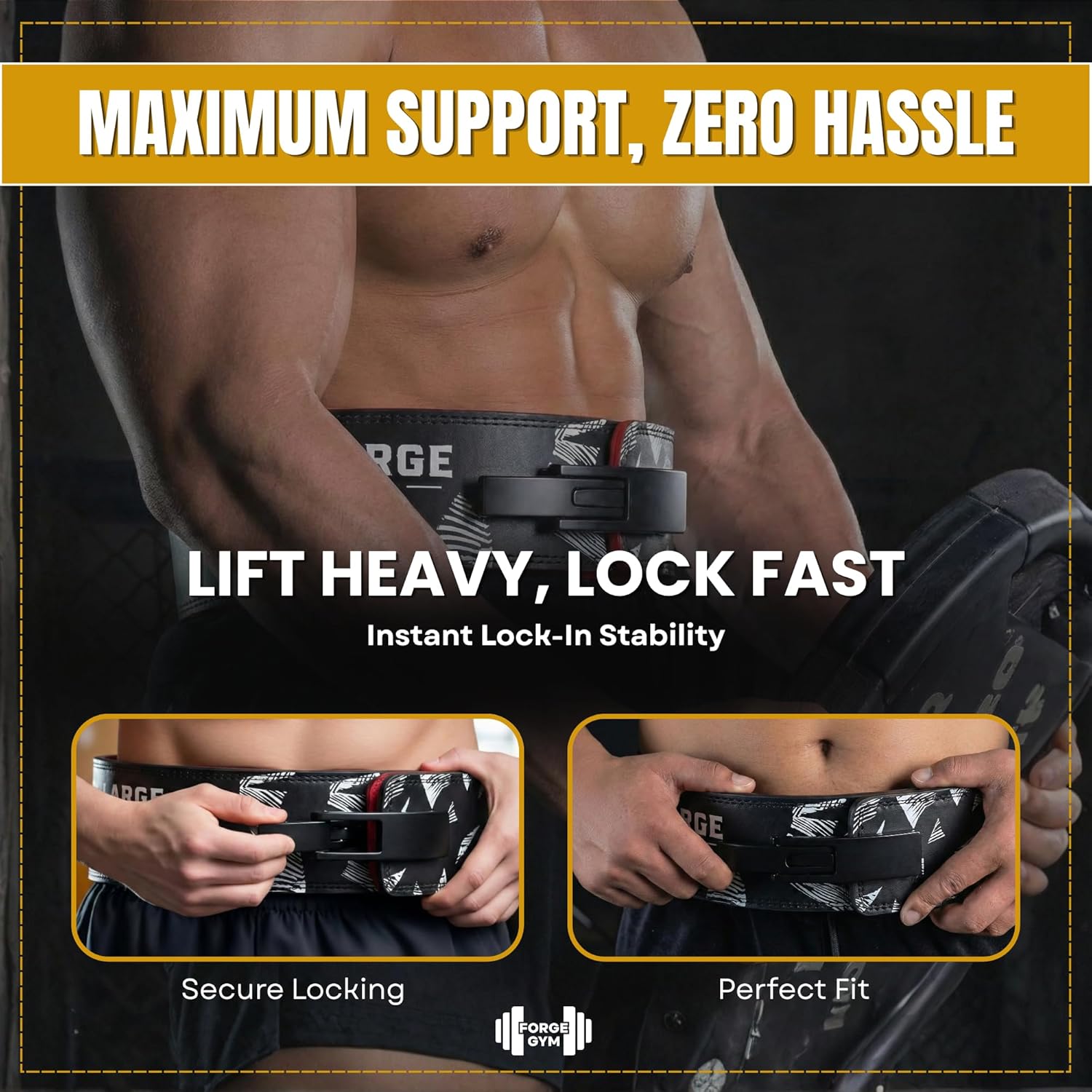 Lever Weight Lifting Belt – Premium Leather Powerlifting Belt with Steel Lever Buckle for Squats, Deadlifts, Strength Training & Gym Workouts