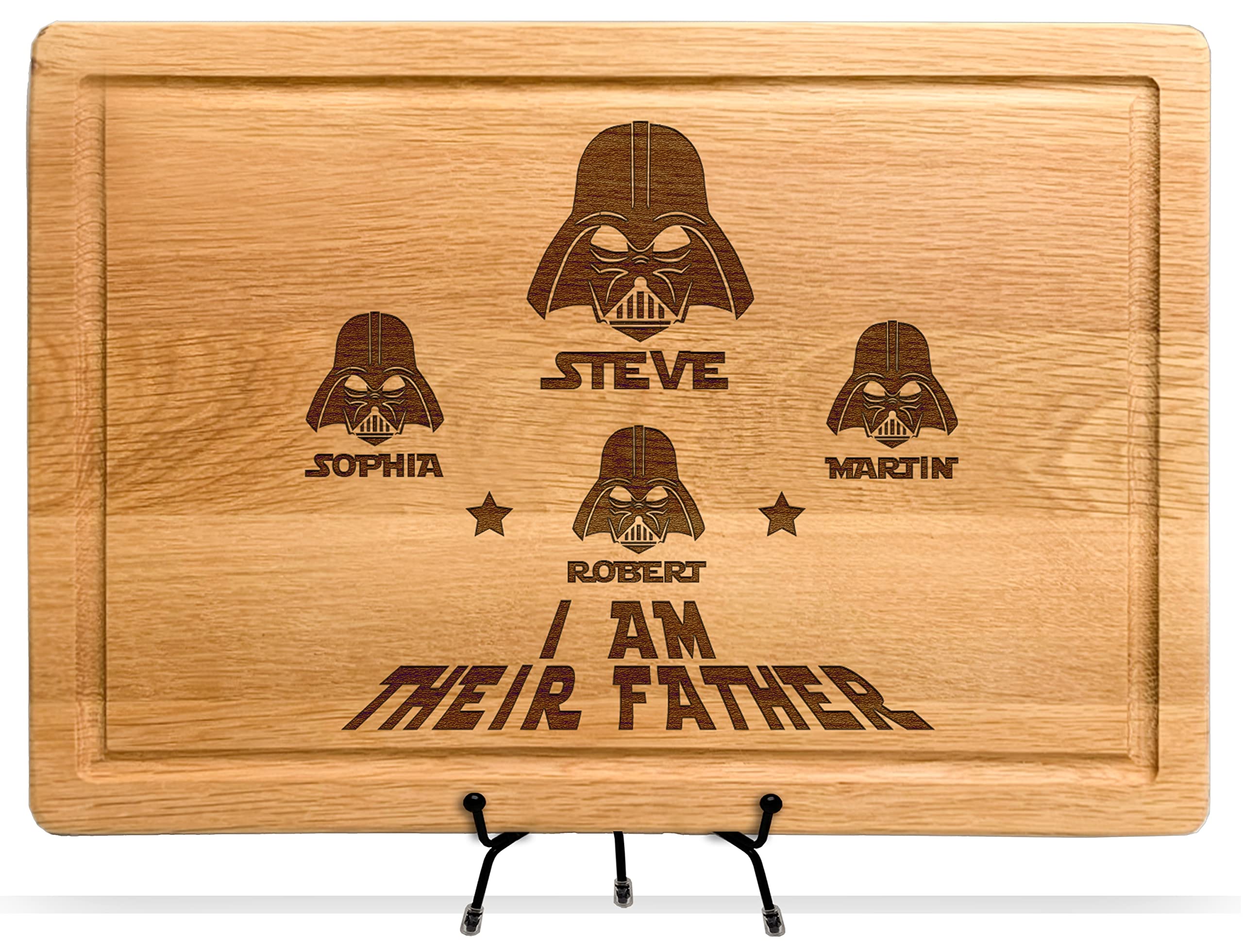 Personalized I am Their Father StarWar Dad Gift Cutting Board, Christmas & Fathers Day Gifts, Funny Star War Gift, Darth Character Plaque, Custom Name Stars War Mens Gift from Daughter or Son