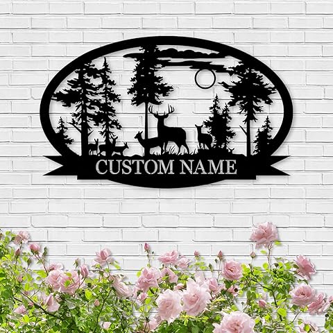 Personalized Deer Metal Cabin Sign | Custom Metal Sign | Personalized Camping Signs...