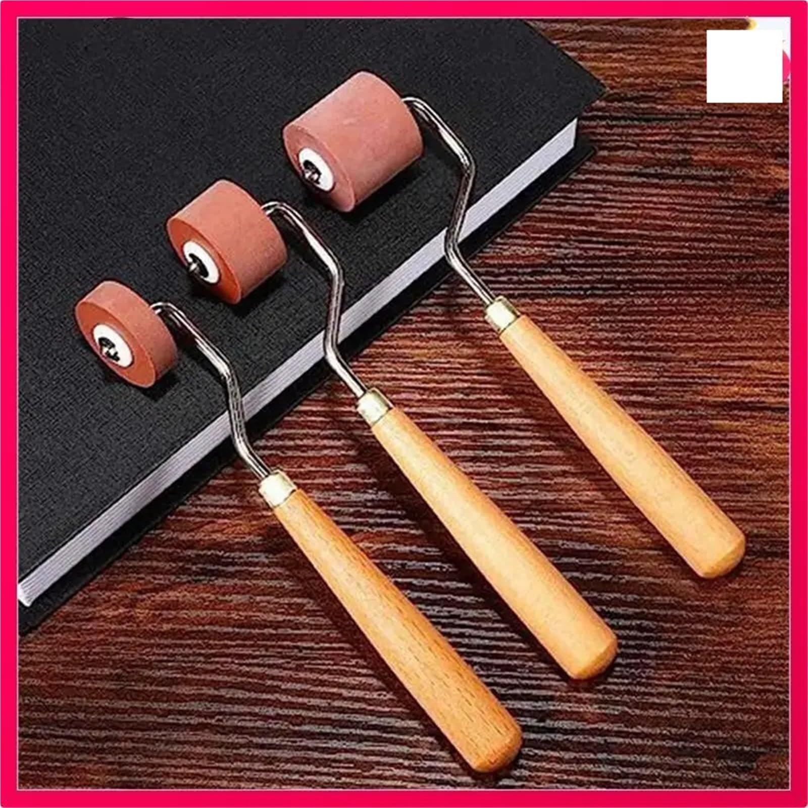 Gummi Abstreiferwalze 6Pcs Printmaking Brayer Rubber Roller Paint Brush Ink Applicator Art Craft Oil Painting Tool for