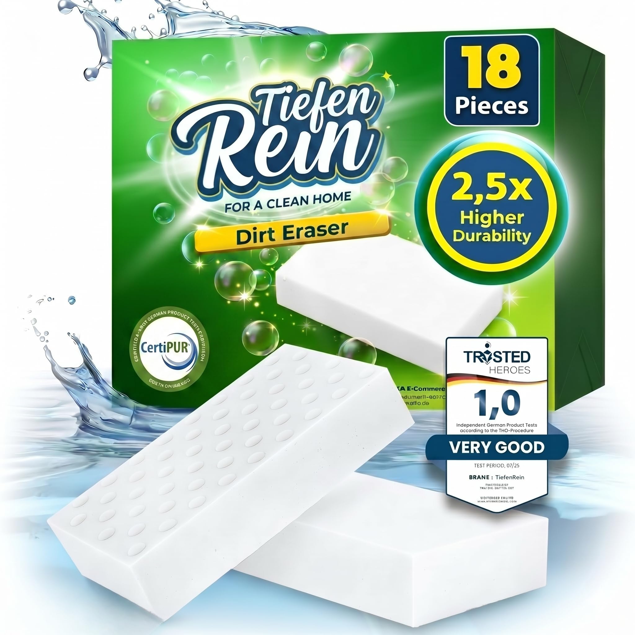 18 Pieces Magic Eraser Sponge for Cleaning – White Magic Sponge, Cleaning Sponge Set for Walls & Kitchen Cleaner, Magic Erasers Cleaning Sponges, Wall Cleaner, Shoe Eraser, Household Essentials