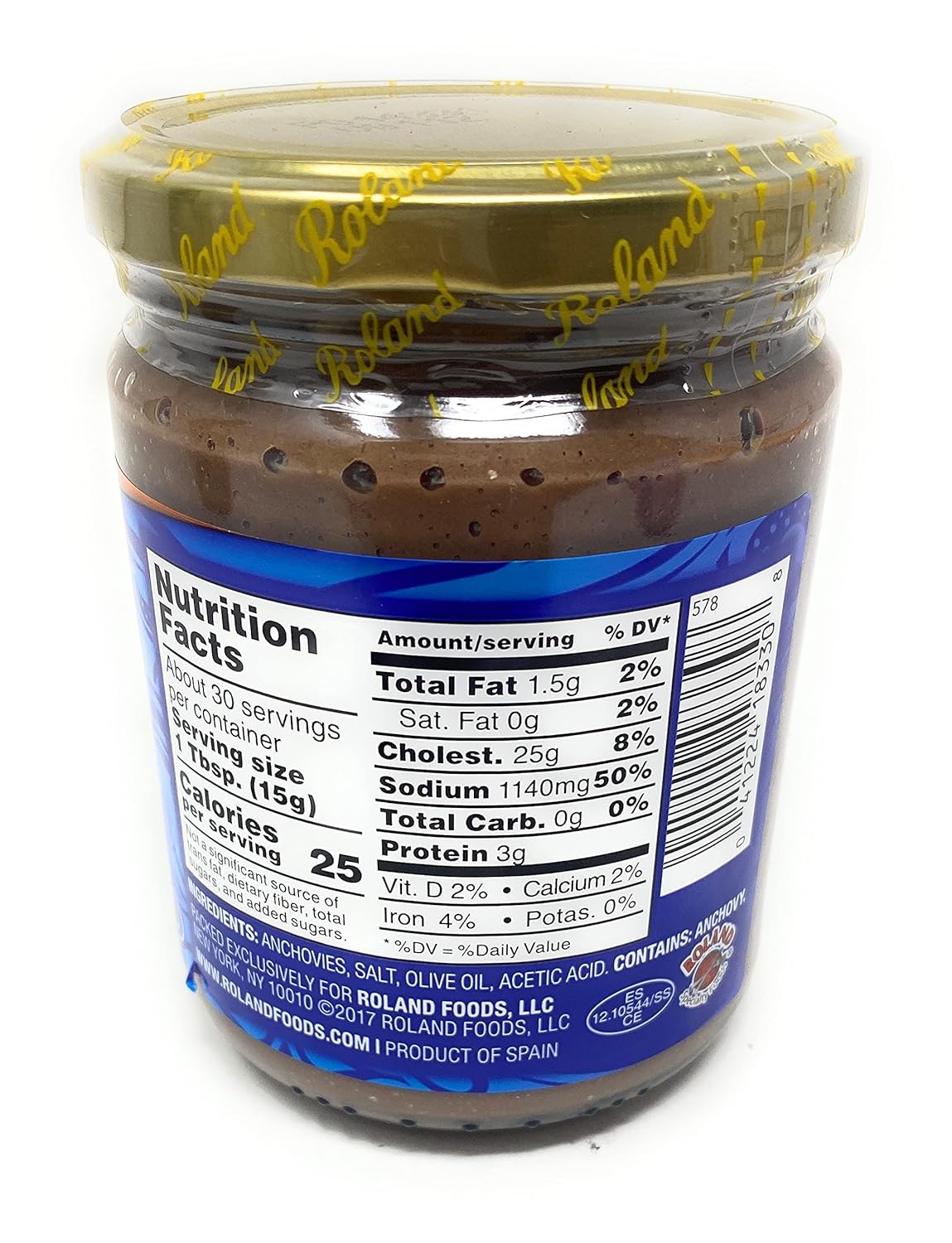 Roland, Anchovy Paste, 1lb Jar Product of Spain