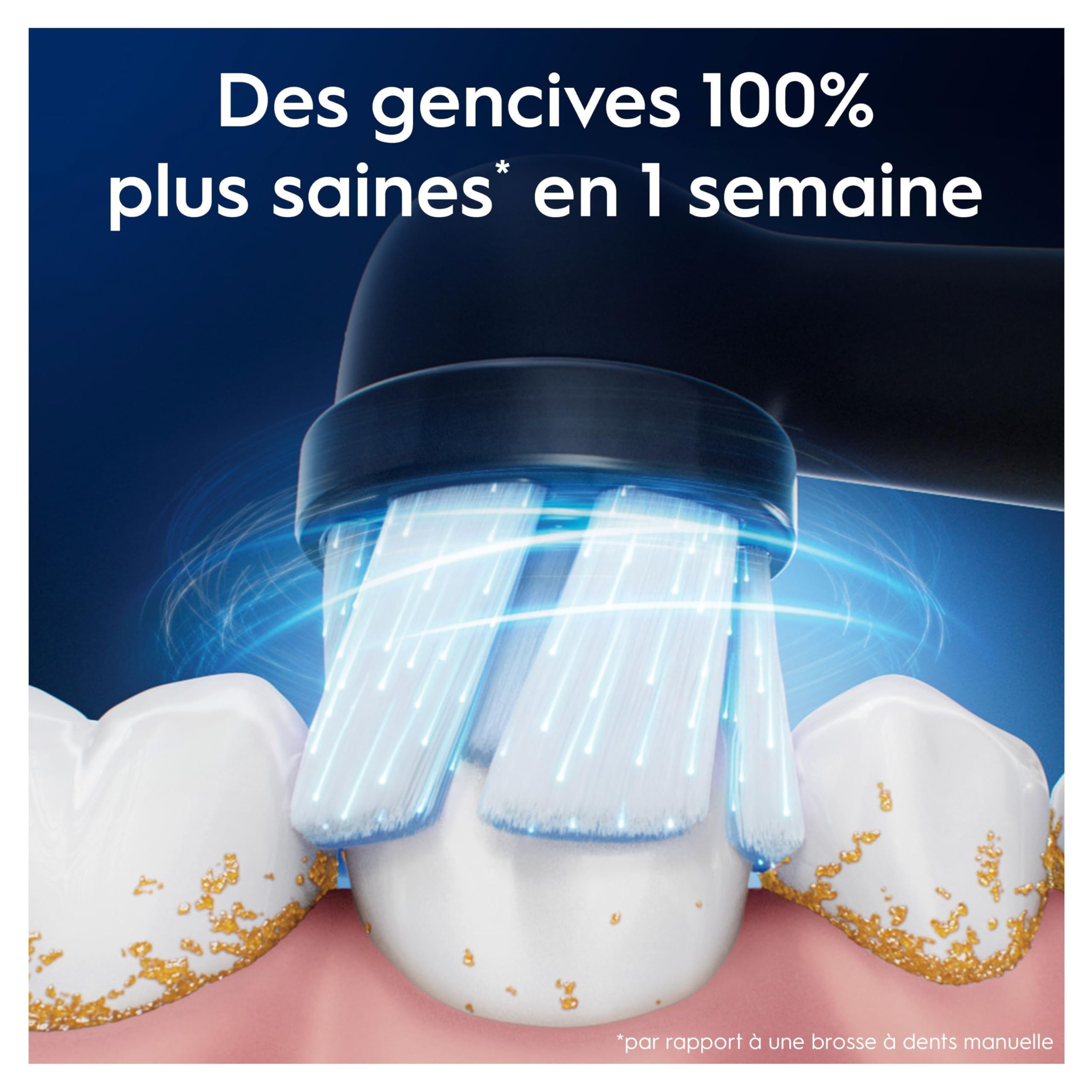 Oral-B Gentle Care Ersatzbürsten, Schwarz, weich, geeignet für empfindliches Zahnfleisch, runde Bürste für elektrische Zahnbürsten, Oral B iO, 4 Stück