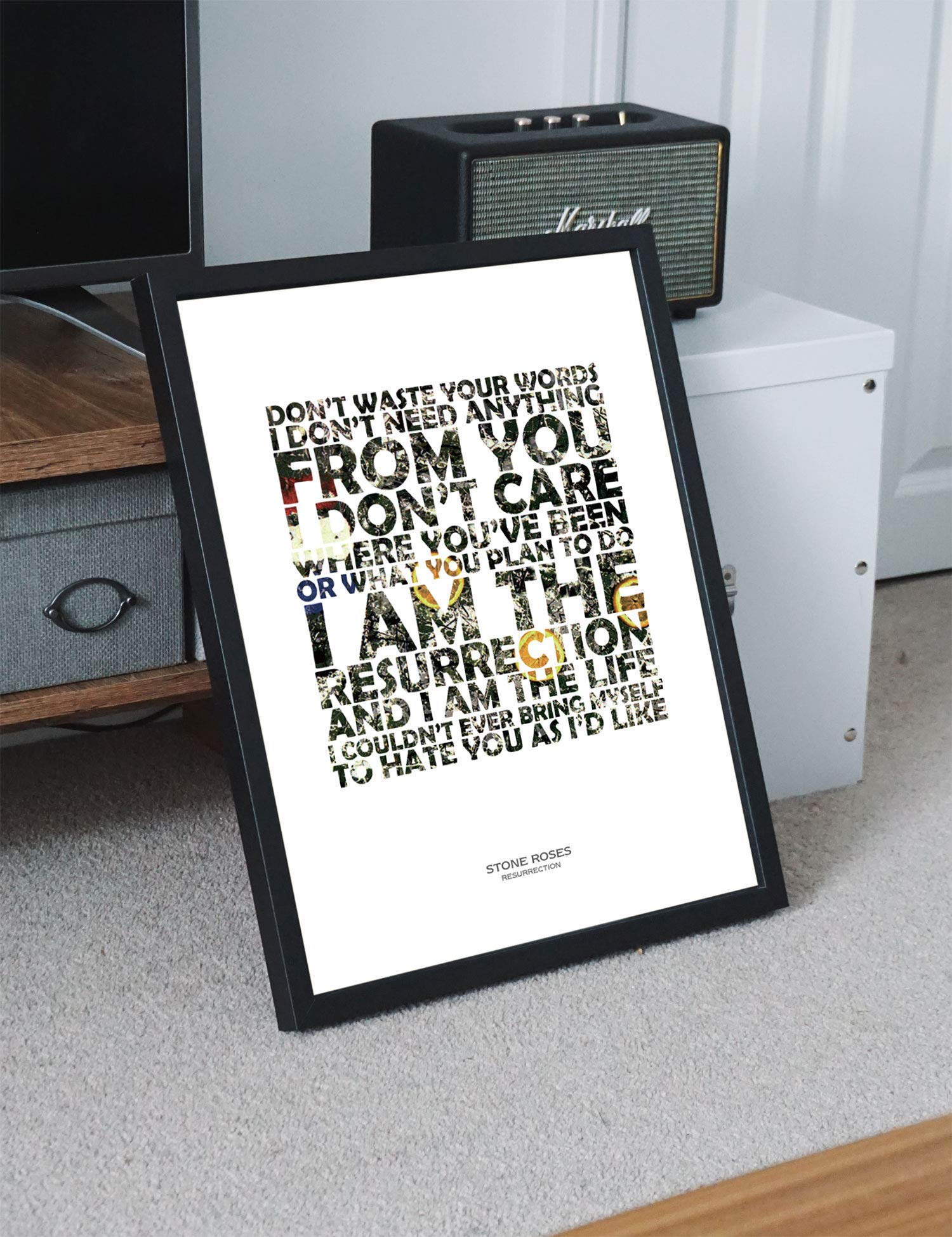 Libretto Designs The Stone Roses - I Am The Resurrection Art Print Mini Poster with Lyrics