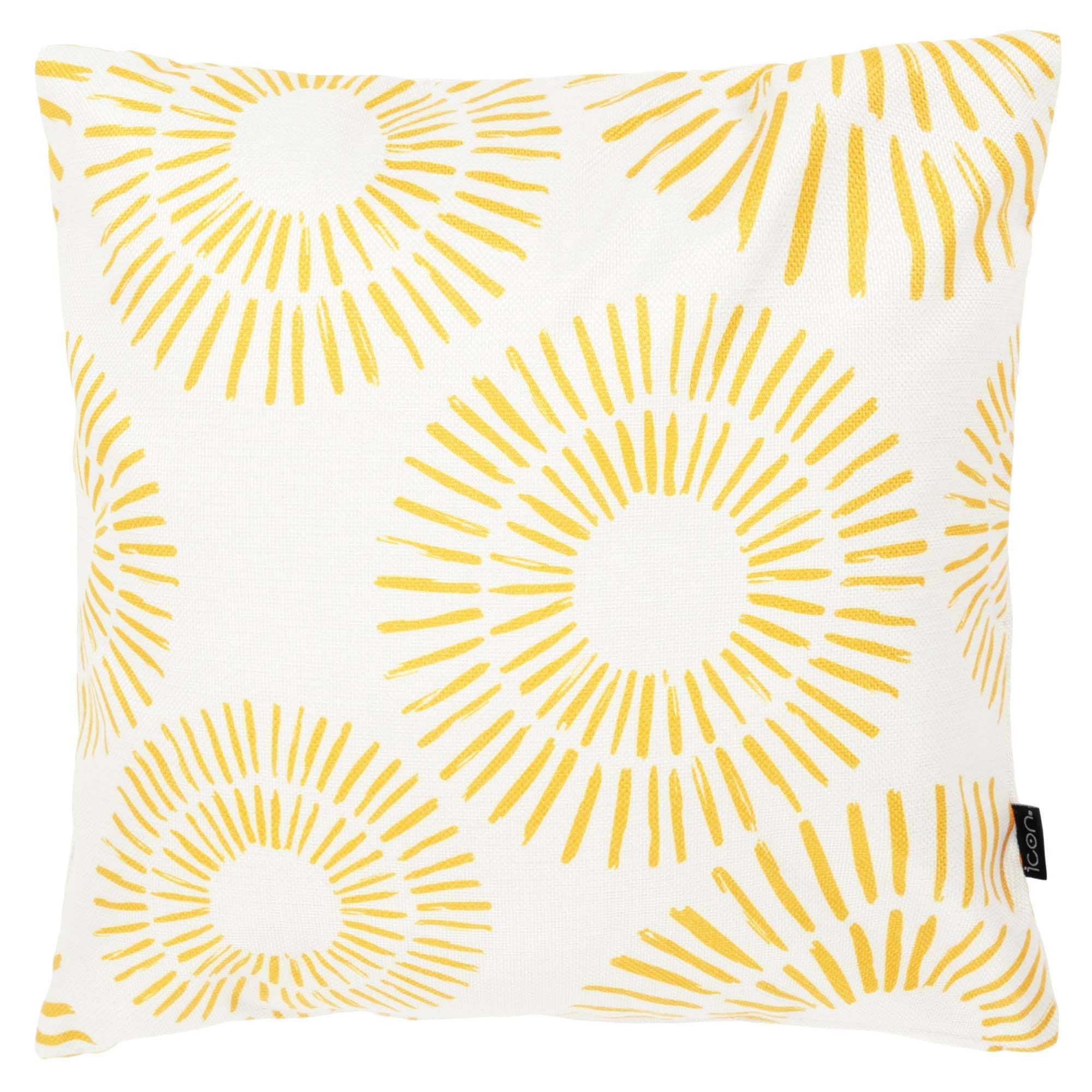 Icon Outdoor Kissen, Sonne Gedruckte Kollektion, 2er Pack, Wasserabweisend Stoff, Garten Kissen mit Füllung, 43cm x 43cm, Dekokissen für drinnen und draußen, Lounge, Garten, Terrasse