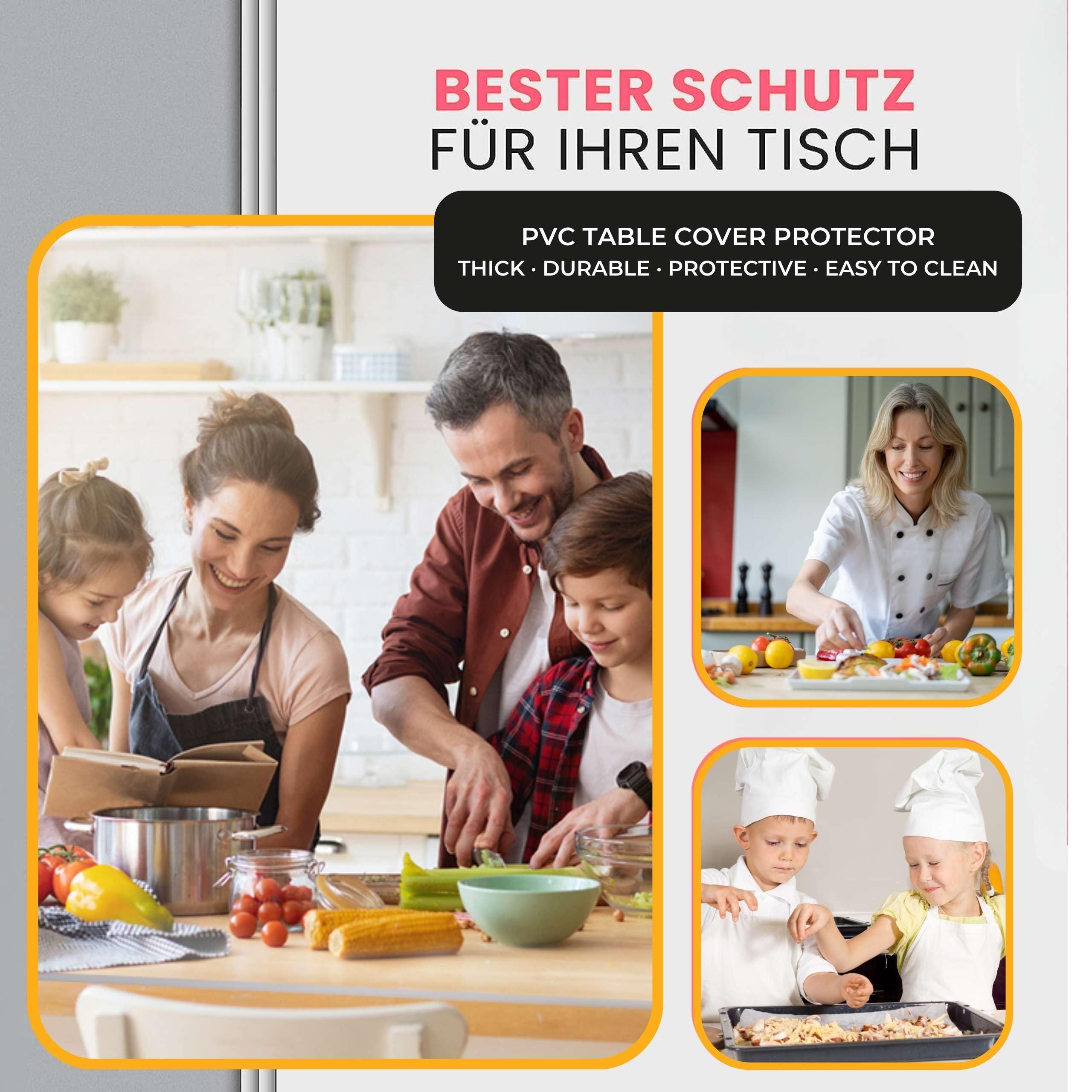 Royhom Tafelzeil Transparant 50x140 cm, Plastic Tafelkleed Transparant PVC, Waterdicht Tafelbeschermer Transparant, Wasbare Doorzichtig Tafelzeil 1.5mm dik