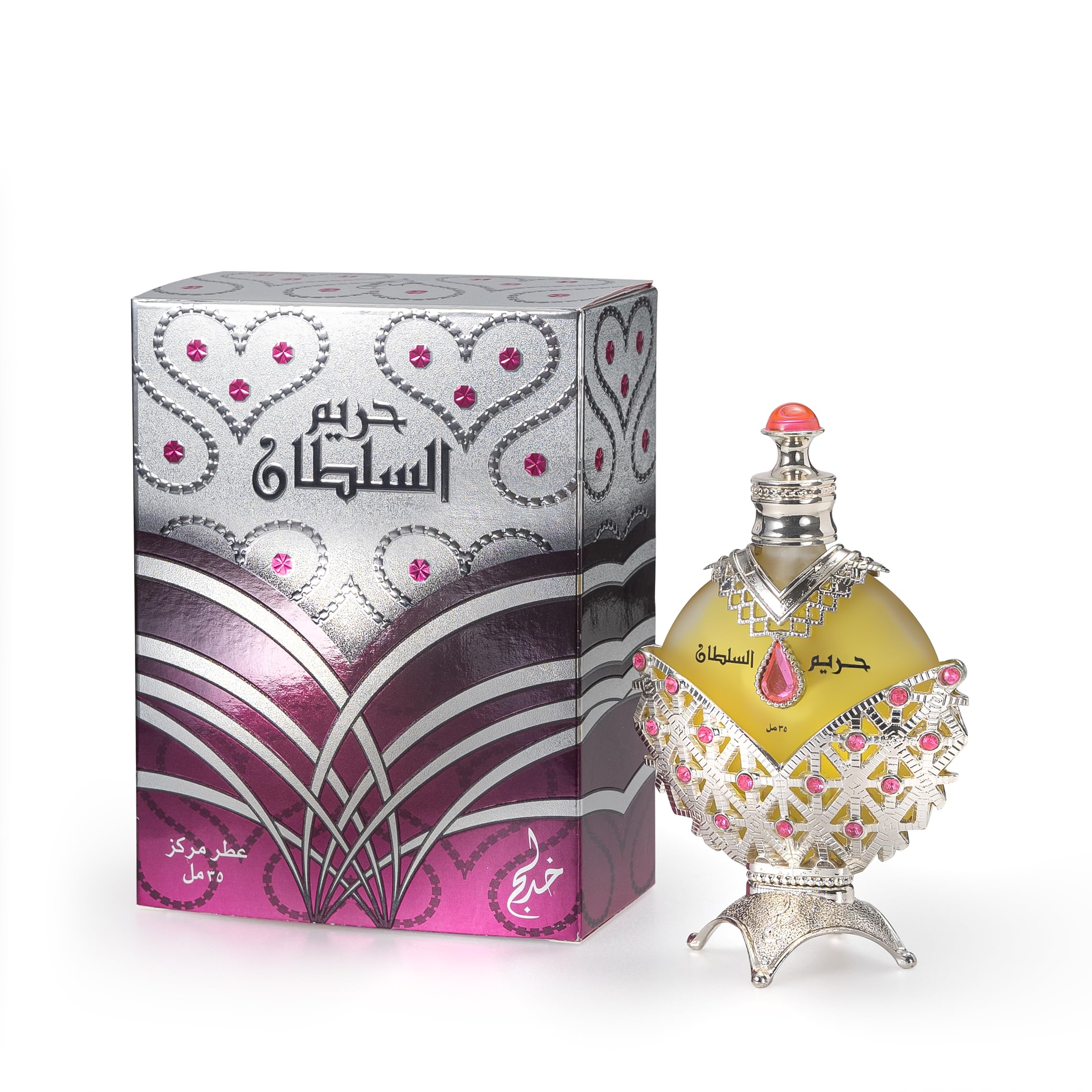 Hareem Al Sultan Silver Perfumed Oil | Alcohol-Free | Long-Lasting Fragrance | For Sensitive Skin | Bergamot, Rose, and Sandalwood, 35 mL