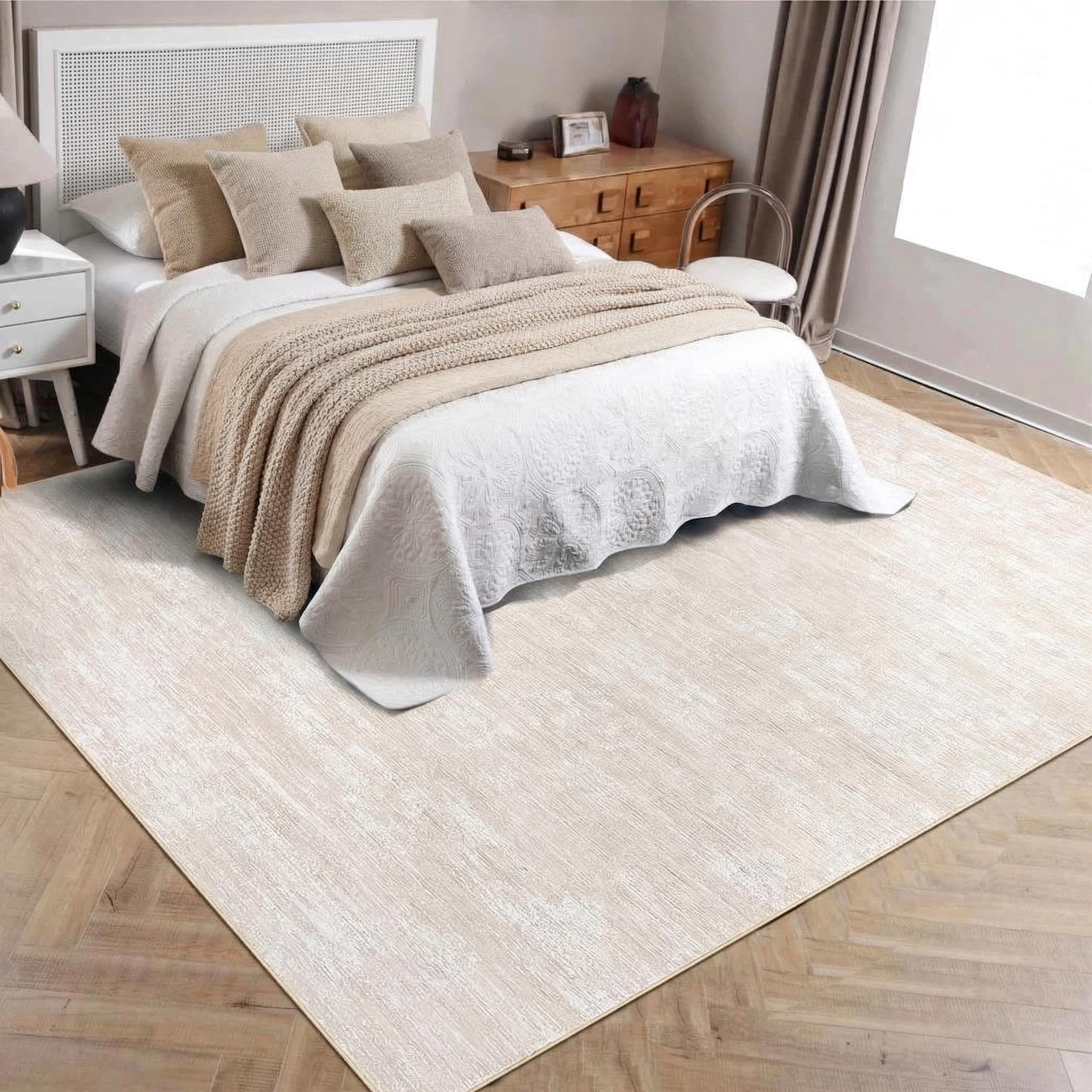 LuxFocus Modern Rug Solid Colour 200x290 cm Low-Pile Living Room Beige