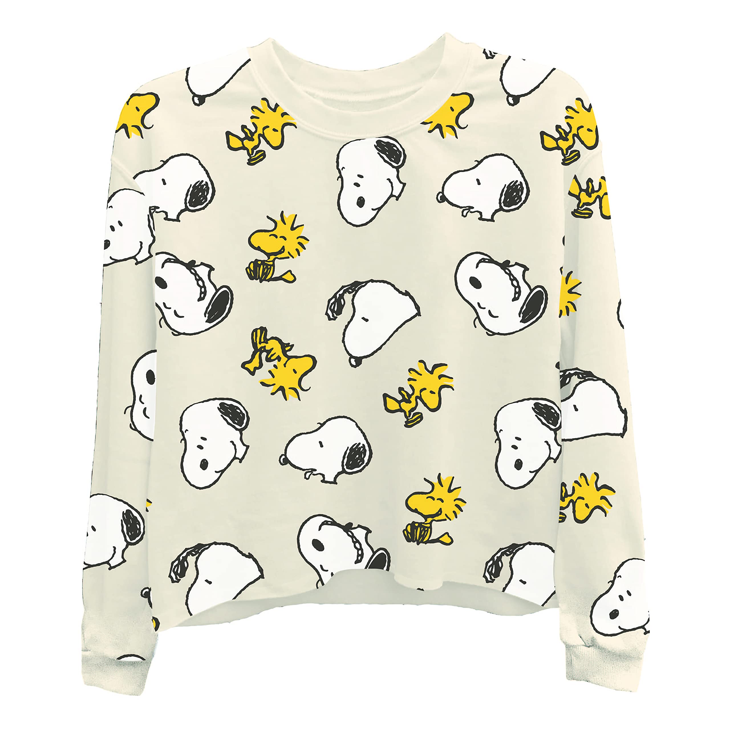 PeanutsLadies Snoopy Fashion Hoodie - Ladies Classic Snoopy Fleece Sweatshirt Crochet Patch Sweatshirt