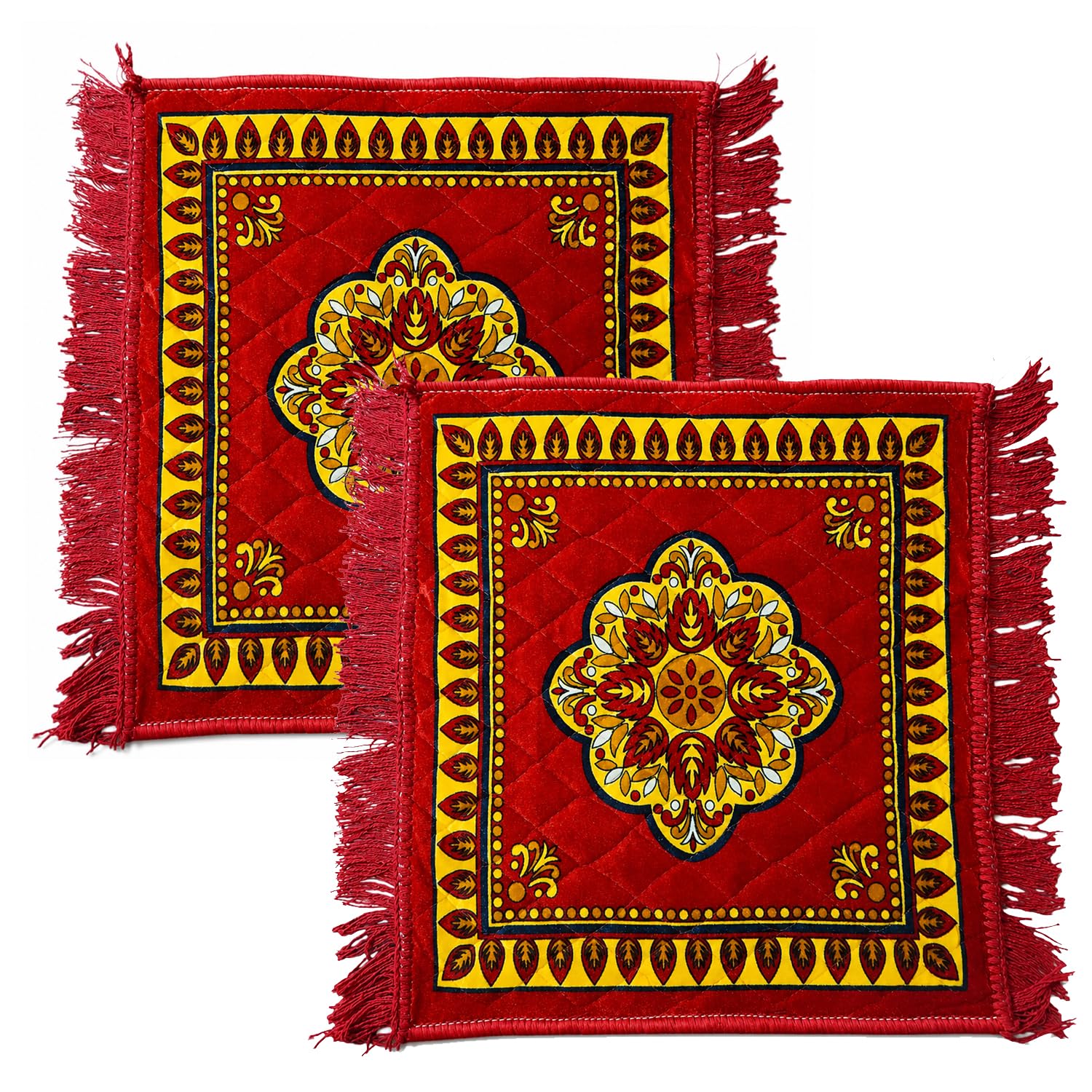 Traditional Pooja Carpet - Soft Velvet Prayer Mat -9 Traditional Pooja Carpet - Soft Velvet Prayer Mat -9