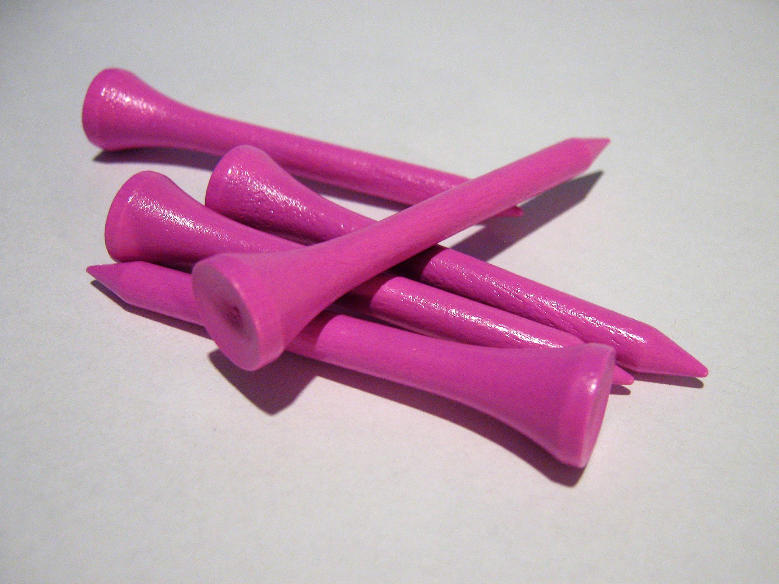 Golf TEES | 54 mm (2 1/8") | 250 Tees | Holz | Farbe: pink