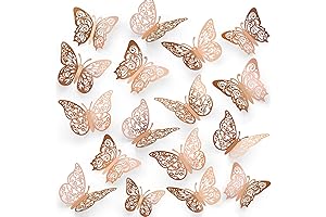Rose Gold Butterfly Decorations - 72 Pcs