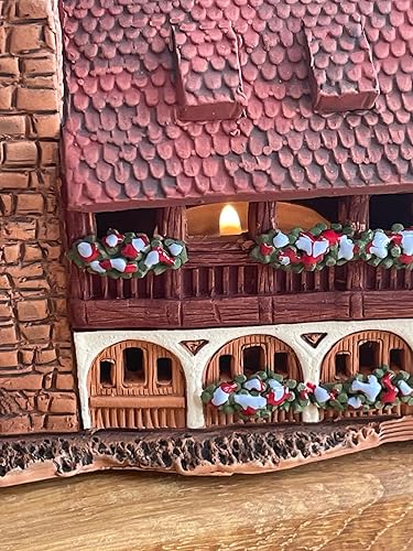 Miniatura 6 de Ceramic Houses Collection - Miniatura coleccionable hecha a mano de la histórica torre Schuldturm en Nurnberg, Alemania - Portavelas con velas de