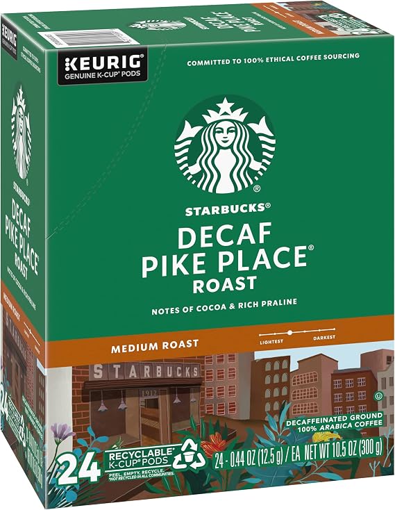Starbucks Pike Place Decaf Coffee, Keurig (100684)