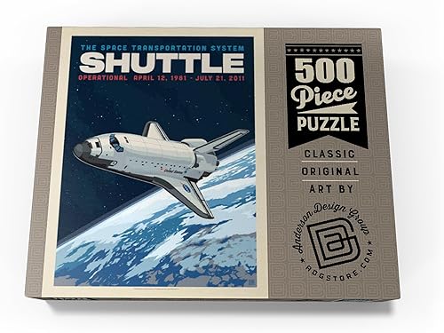 Miniatura 4 de MyPuzzle NASA 1981 Space Shuttle, póster vintage, rompecabezas prémium de 500 piezas para adultos