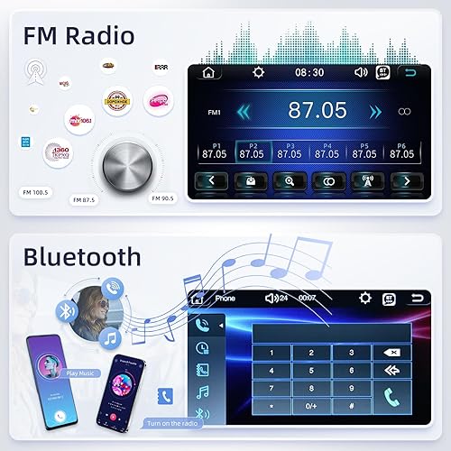 Miniatura 4 de Estéreo de coche de 10.1 pulgadas de un solo DIN con CarPlay y Android Auto, pantalla táctil desmontable de 10 pulgadas 1 radio DIN con enlace