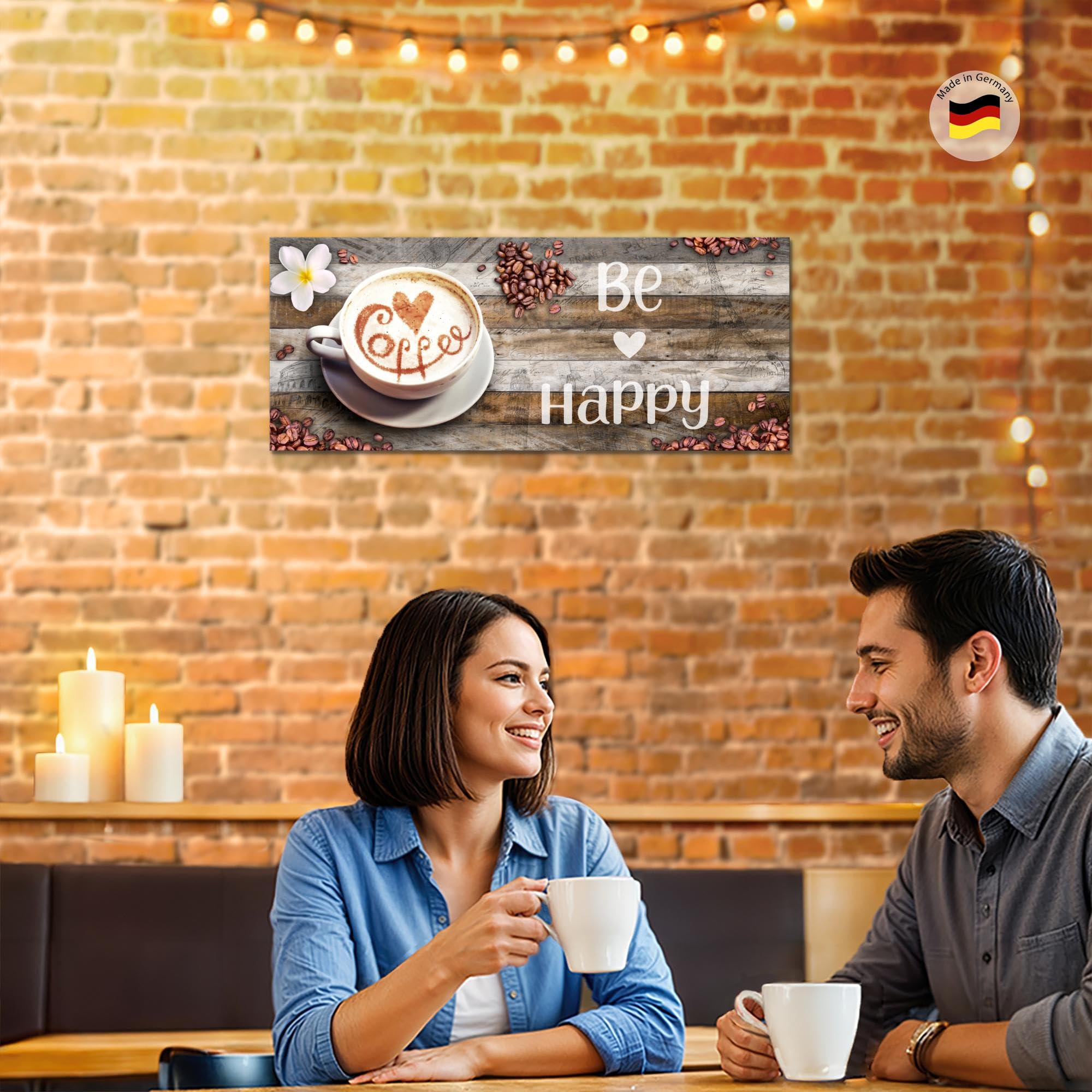 Runa Art Murali Da Parete Caffè Cucina 5 Pezzi Quadro Tela Non Tessuta Decorazione Soggiorno Be Happy Bianca 020652c
