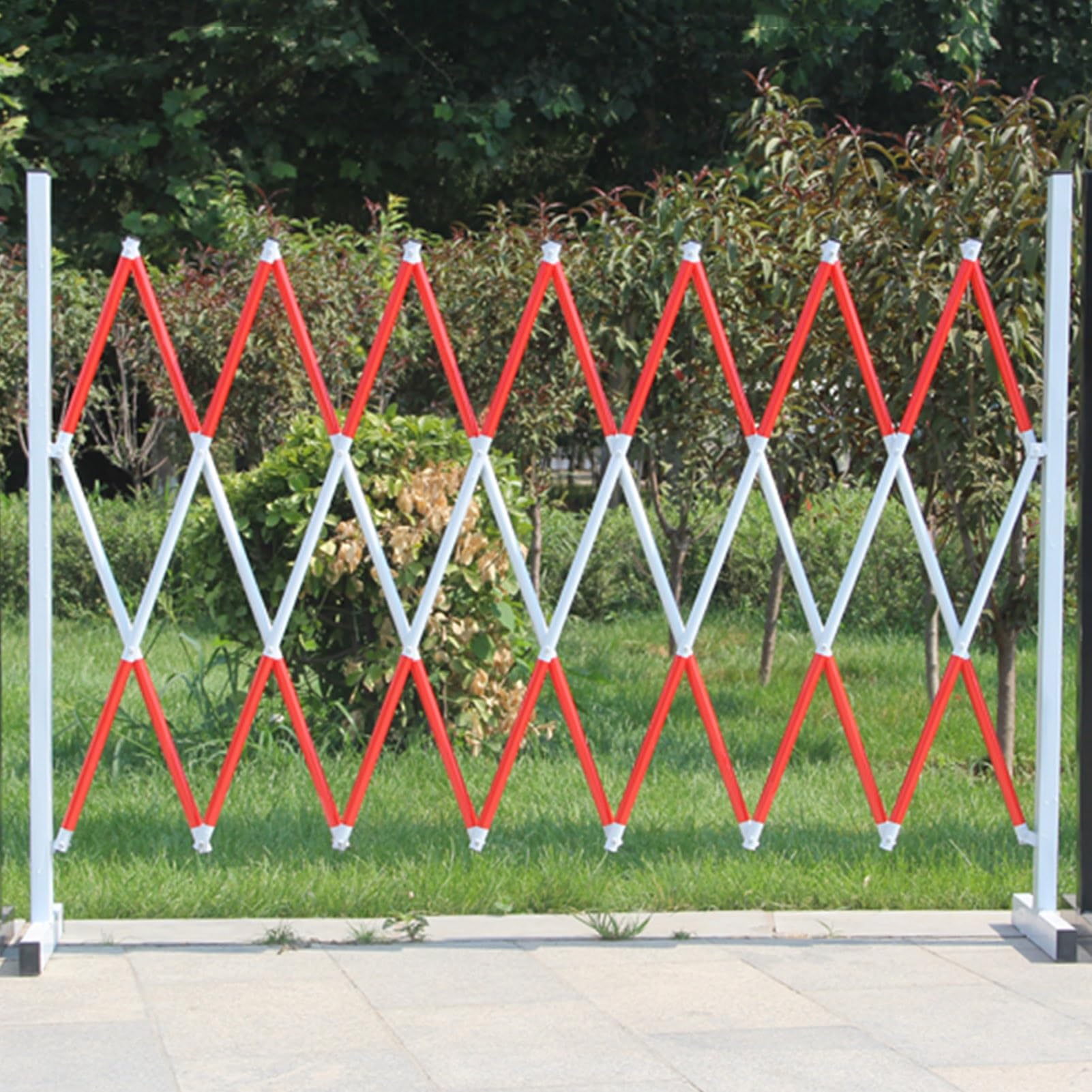 Bcade de tráfico extensible, puerta industrial de estacionamiento Securi Ber, valla portátil, fácil montaje, amarillo y negro, 1,2 x 5 m para seguridad en carretera y control de acceso.