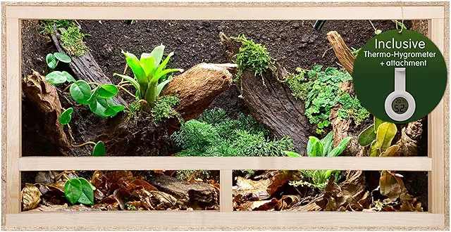 REPITERRA Holzterrarium für Reptilien & Amphibien, 60x30x30 cm, natürliches Terrarium