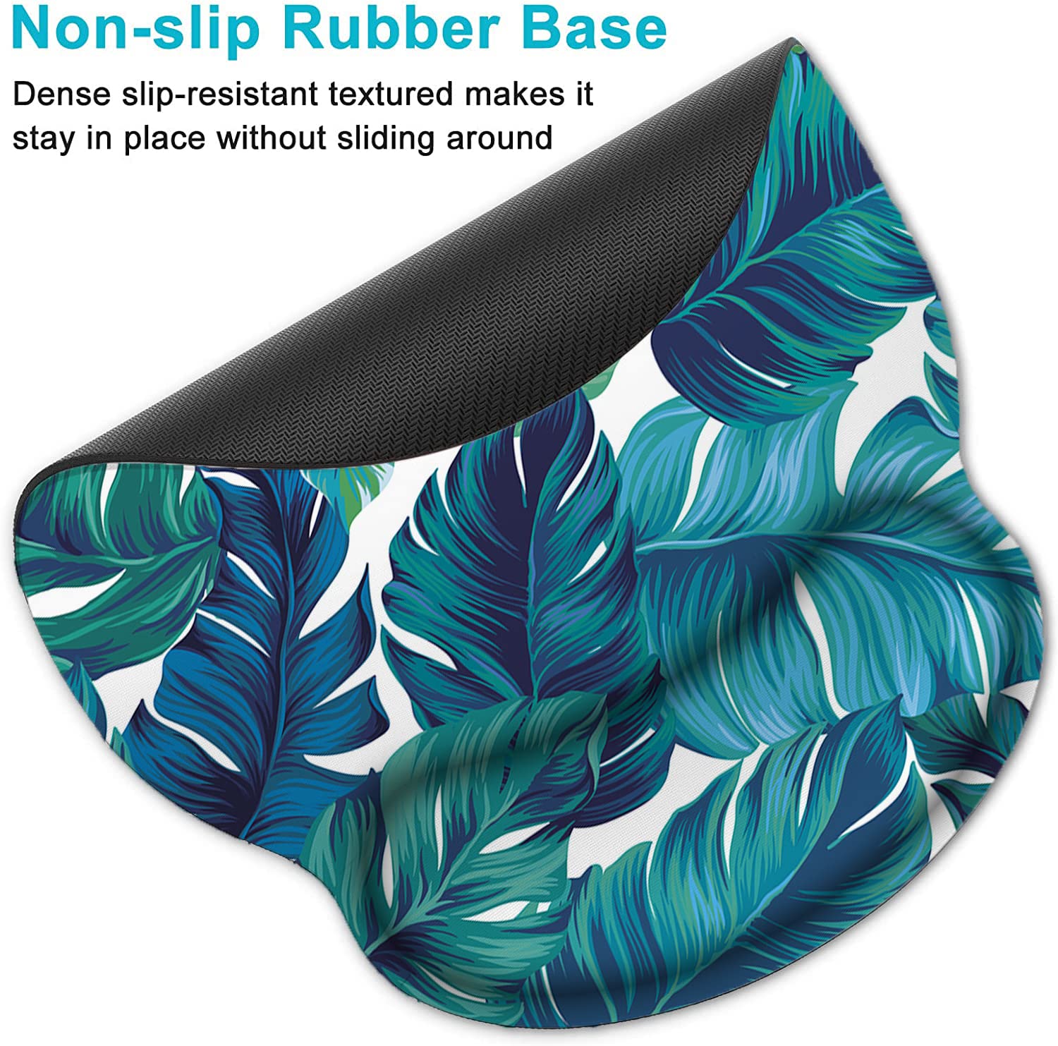 Tappetino per mouse e poggiapolsi con supporto per il polso, ergonomico mouse pad in memory foam per gioco e ufficio, set di supporto per il polso e per il sollievo dal dolore
