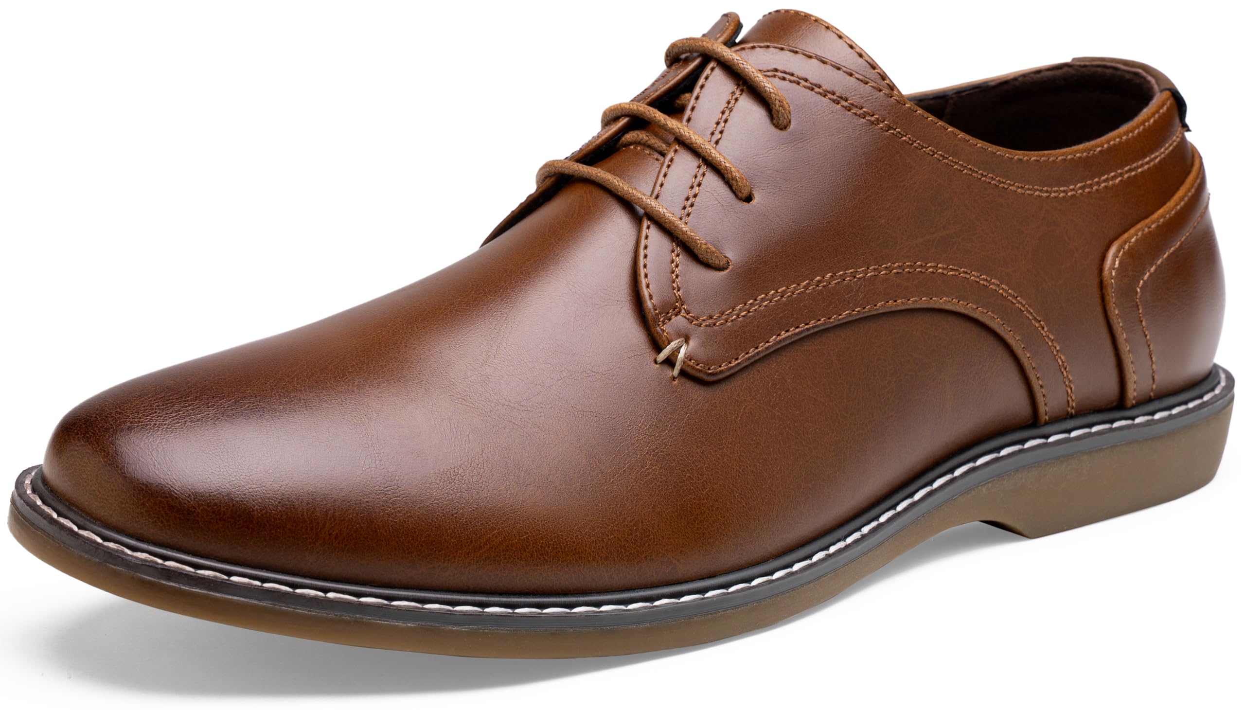 Jousen Men's Casual Dress Shoes Retro Business Classic Dress Shoes for Men 7 Dress Shoes-615-brownpu