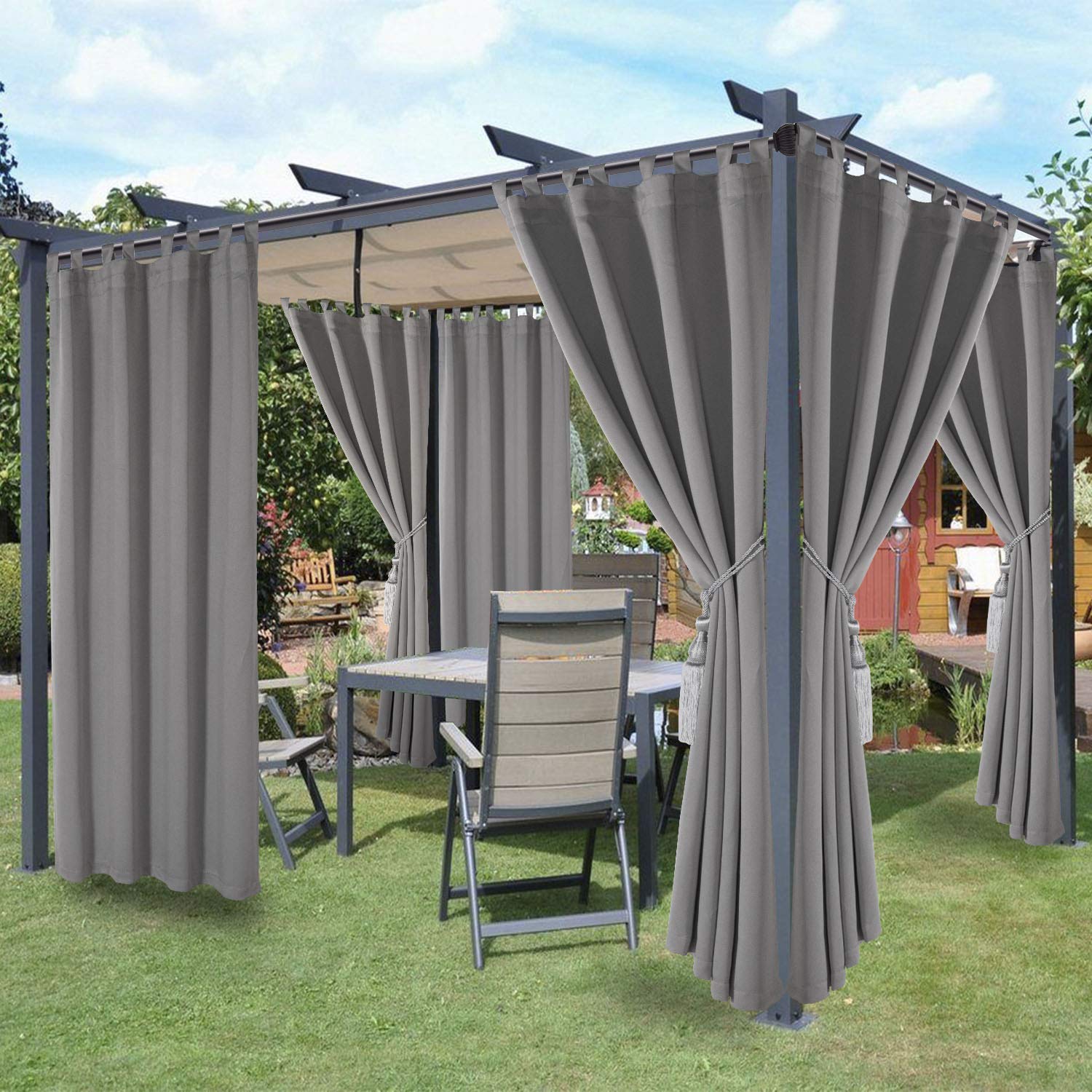 Lordtex Tende Impermeabili Per Esterno, Blu Navy, Set 2 Pannelli 132x274 Cm, Con Occhielli, Isolanti E Oscuranti