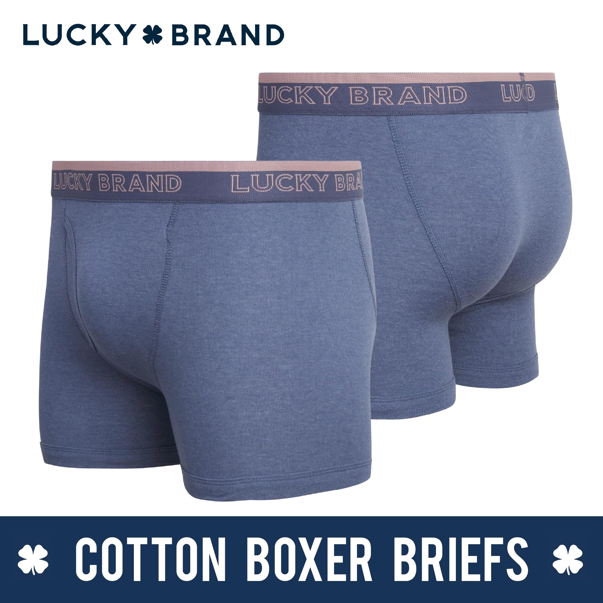 Lucky Brand Herren Boxershorts aus Baumwolle mit funktionalem Eingriff (3er Pack)