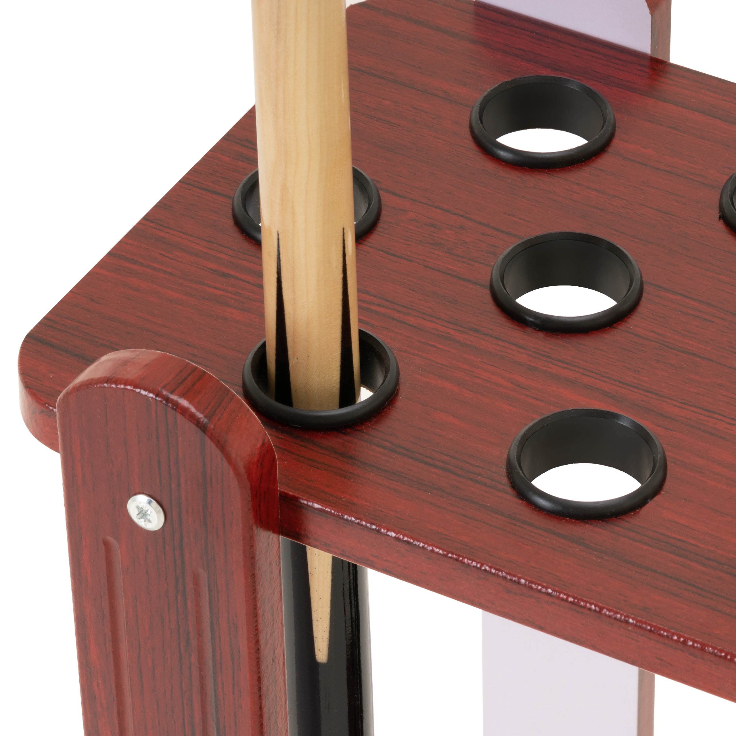 Nexos Trading Queueständer für 18 Cues Billard Zubehör Snooker 60x60x25 cm Holz braun Billardqueue Halterung