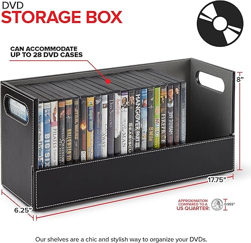 Miniatura 2 de Stock Your Home Caja de almacenamiento de DVD, organizador de estante de películas para Blu-Ray, fundas de videojuegos, CD, soporte de pantalla de