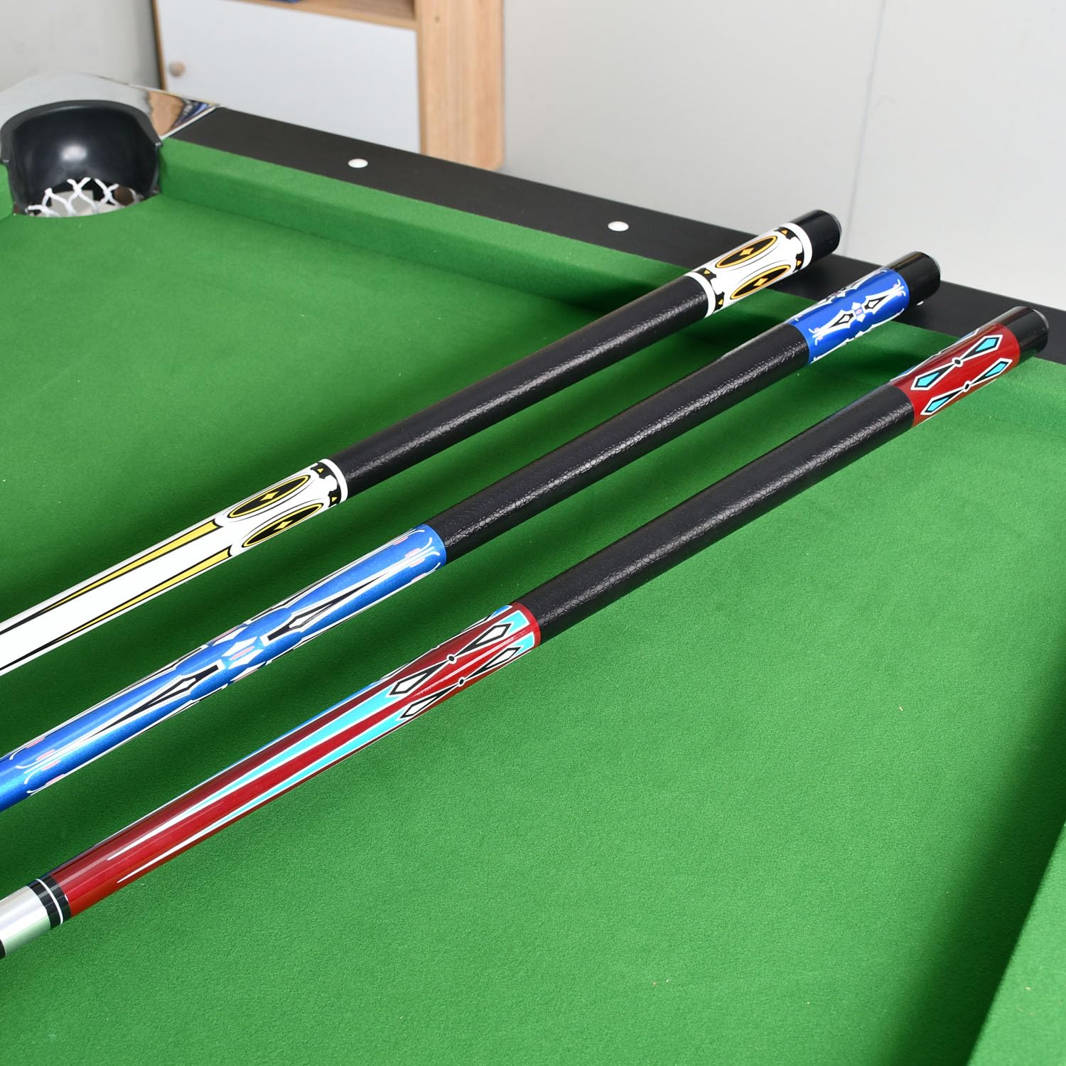 Billard Queue Satz 2 Pool Queues, Pool 58" Queue Stöcke,Billardqueue Pool Cues für Billard Enthusiasten