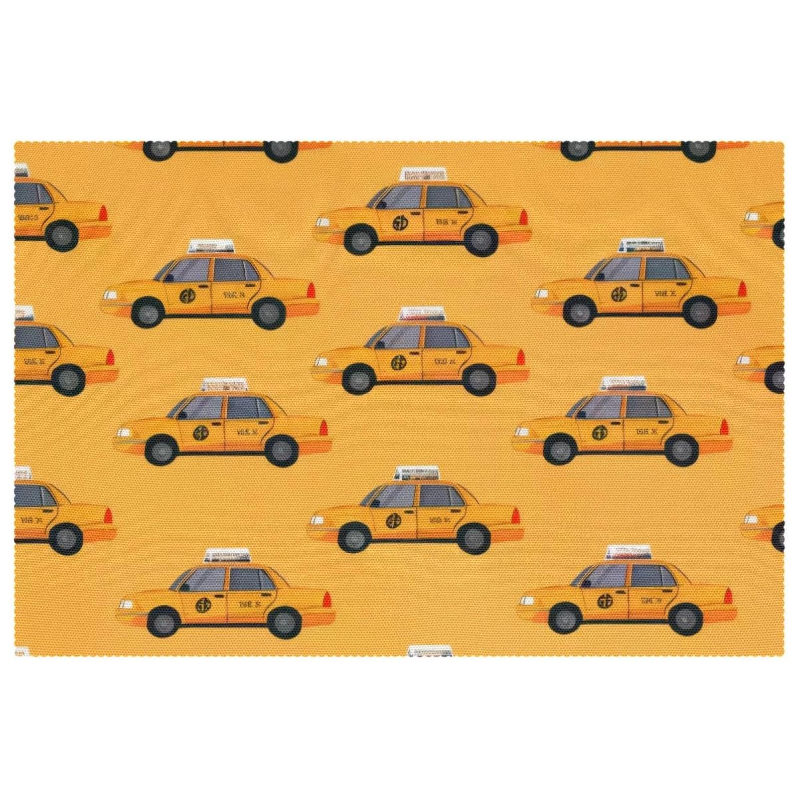 Sets de table salle à manger motif taxi jaune pour repas conviviaux