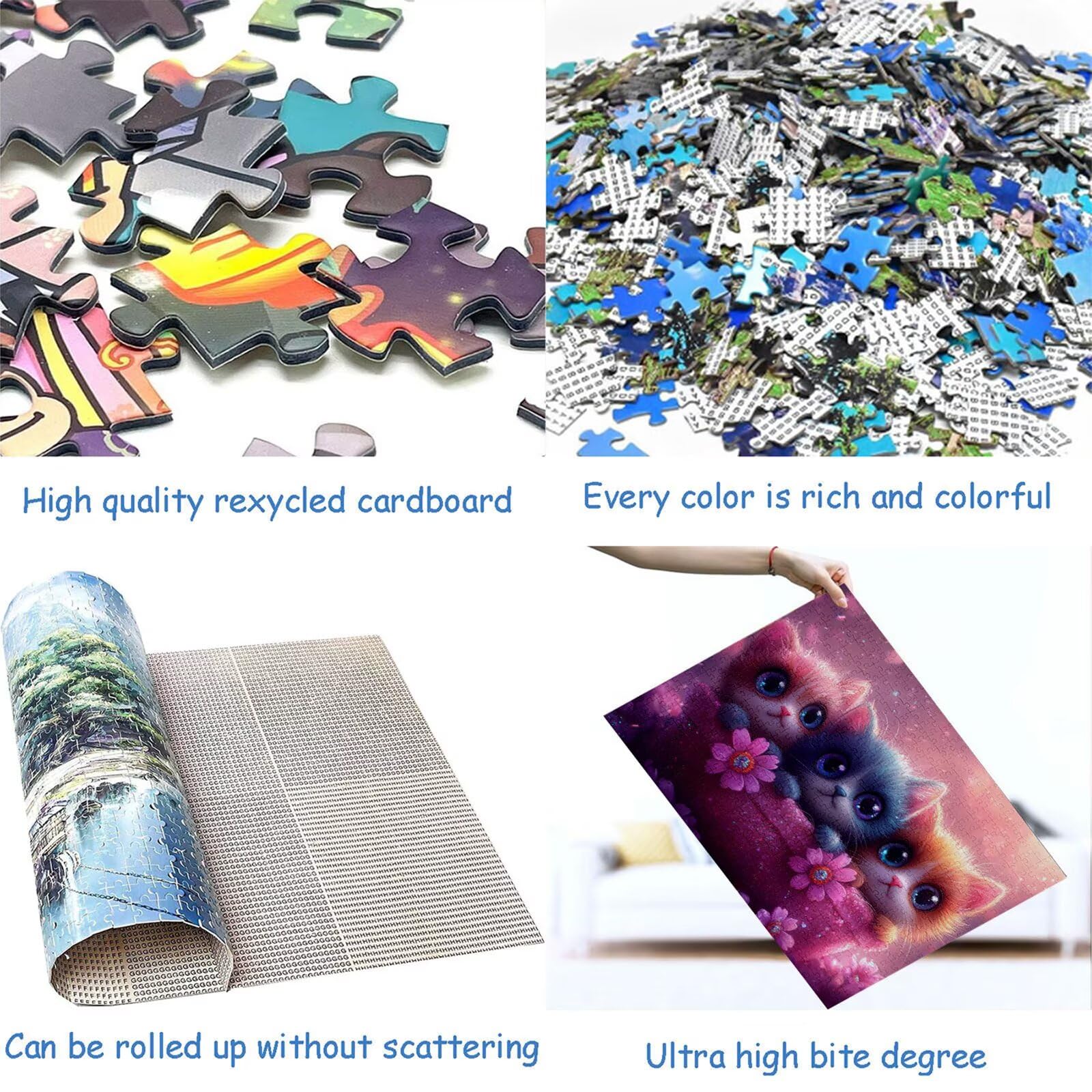 Puzzle 4000 elementów kot puzzle dla dorosłych kwiaty 141 x 87 cm unikalne rzemiosło klasyczne 3D drewniana układanka do rodzinnych gier aktywnych, układanka do samodzielnego wykonania nawet do