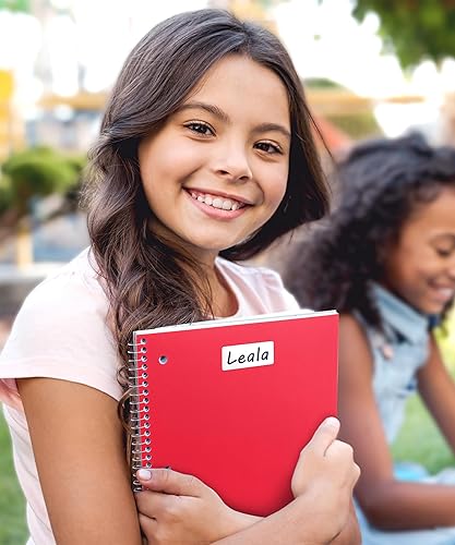 Miniatura 6 de Dunwell Cuaderno de espiral de 1 materia, cubierta de plástico rojo, 100 hojas (200 páginas) de papel de rayas anchas de 8 x 10.5 pulgadas, cuaderno