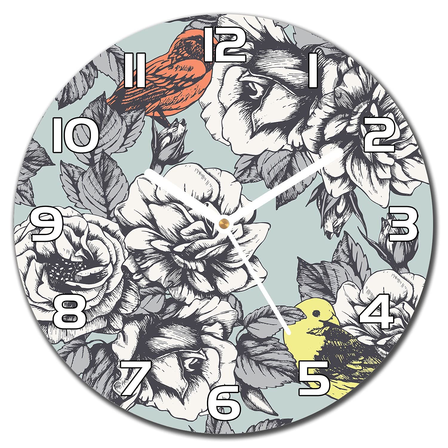 Impression verre sécurité de l'horloge ronde Coloray 30 cm moderne