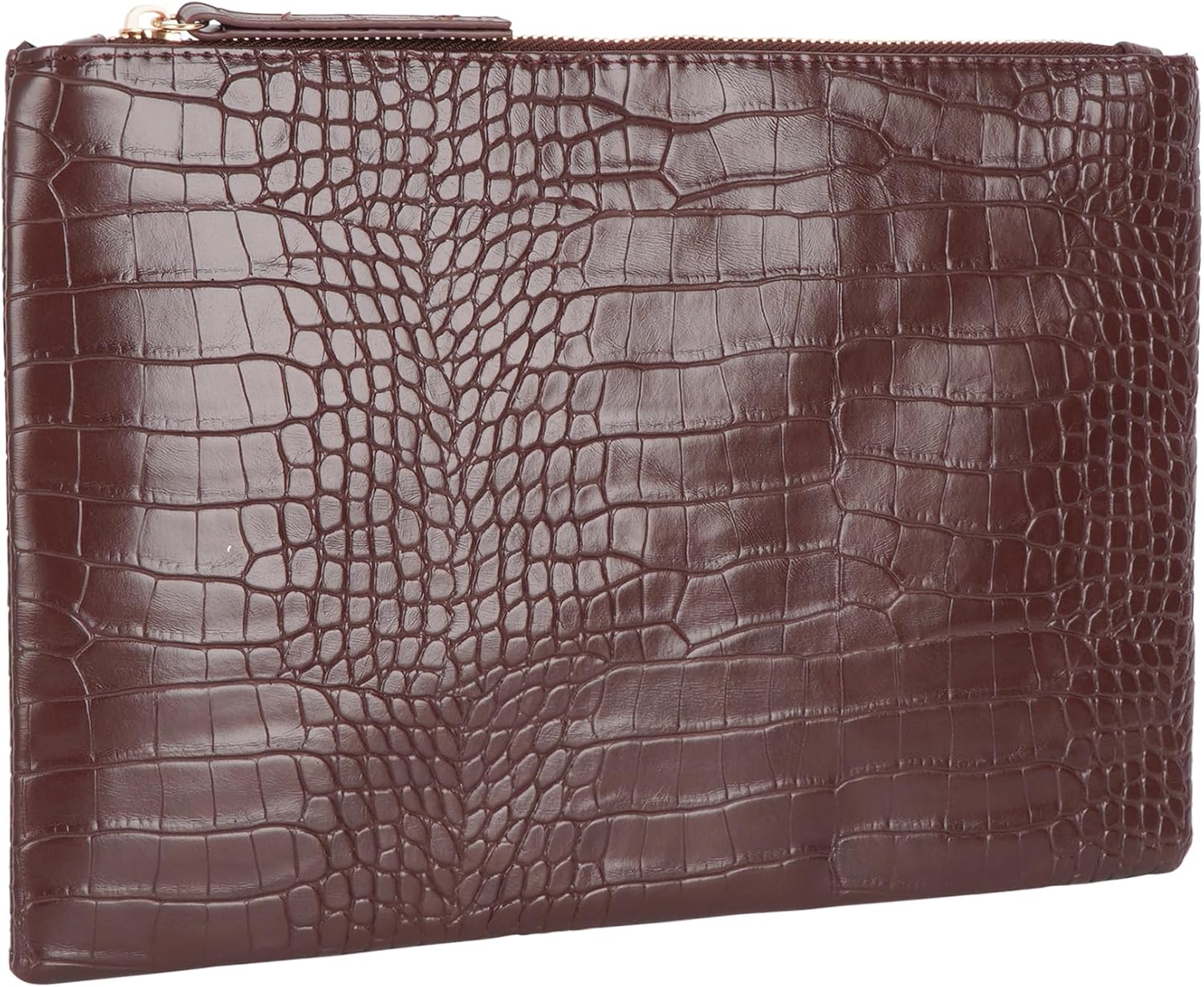 CLARA Crocodile Pattern Clutch Purse Oversized PU Leather Envelope Clutch Evening Handbag