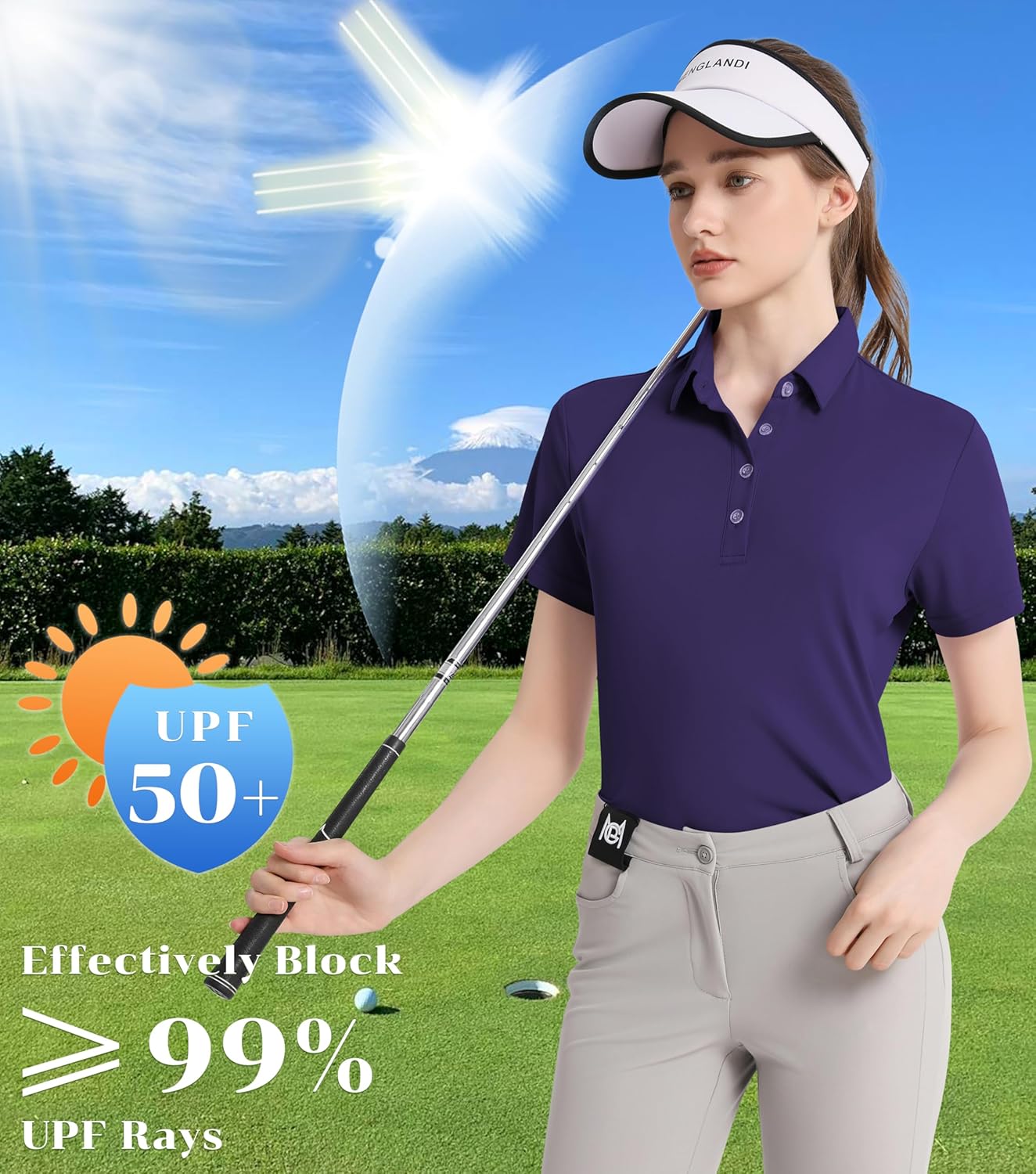 Women's Polo Shirts UPF 50+ Casual Sun Protection Work Quick Dry 4 Buttons Short Sleeve Collared Golf Shirt XS-3XL - Image 5