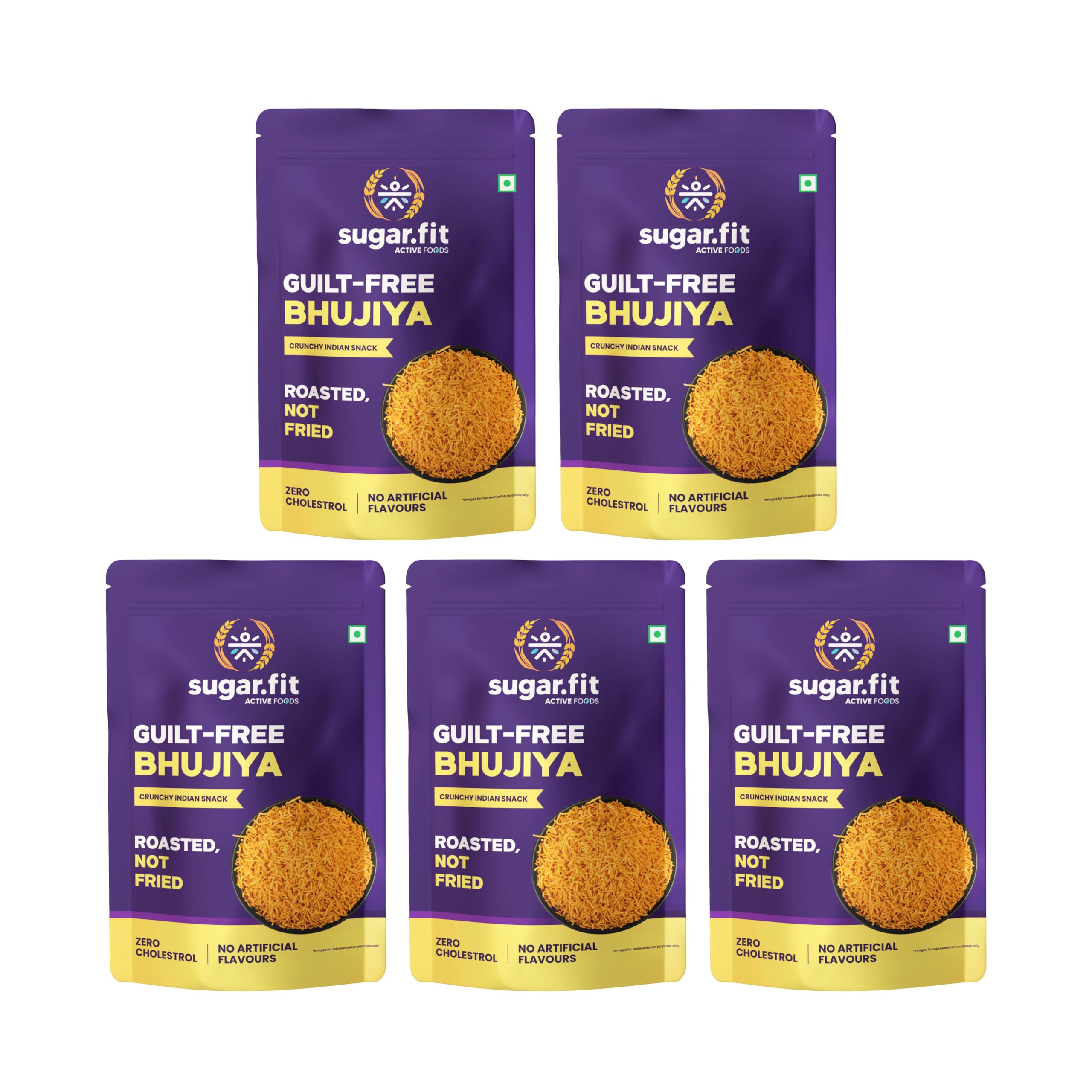 Sugar.Fit Active Guilt-Free Bhujiya 150 g - Pack of 5,100% Roasted Snacks for diabetes, No Palm Oil Snacks, Sugar Free Diet Snacks, Healthy Snacks for Adults, Crunchy Indian Flavour, High Protein, Low GI Bhujia (B0DDQBK8VT) Amazon Price History, Amazon Price Tracker