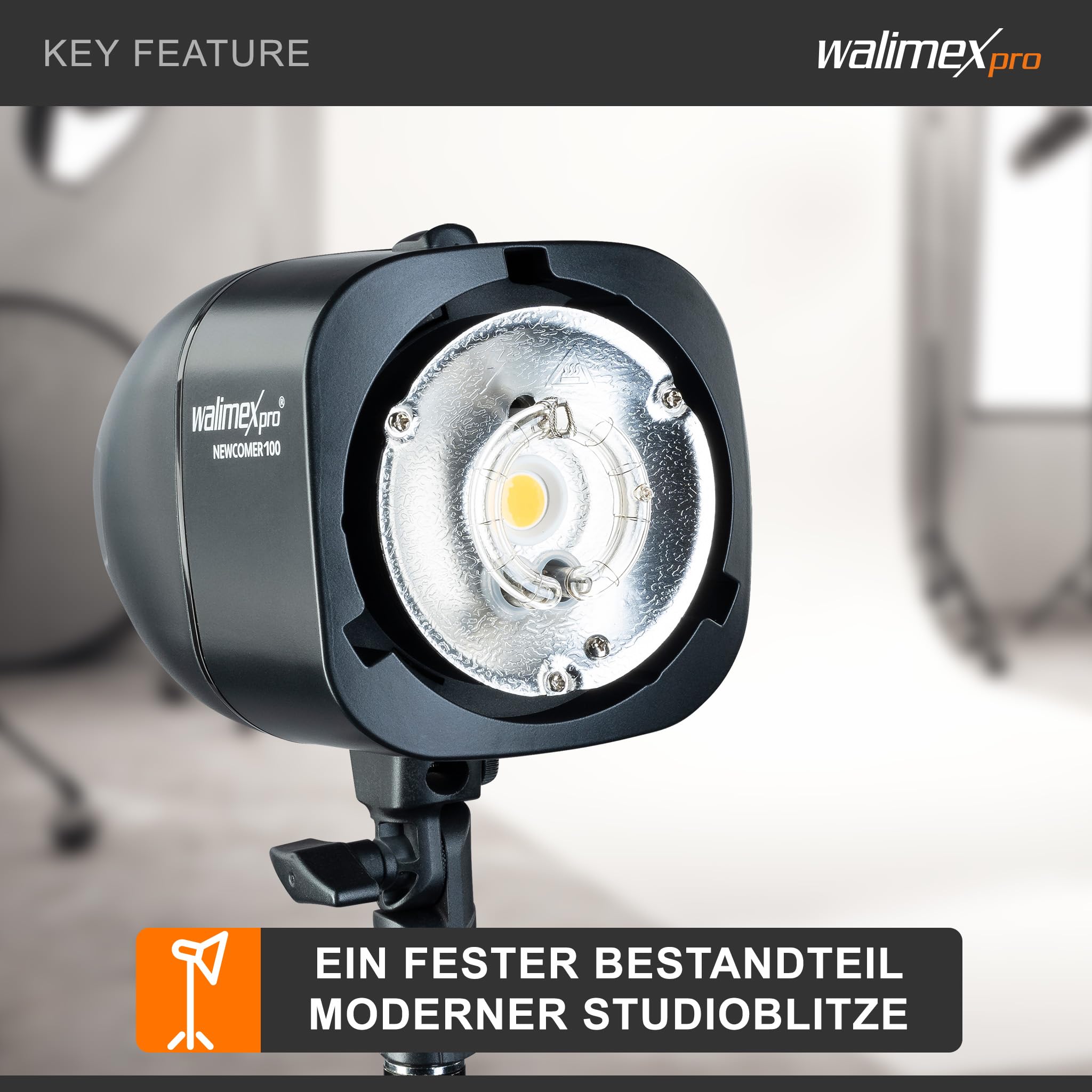 Walimex pro Ersatzblitzröhre für den Studioblitz Newcomer 100/150/200, VT-100/150/200, Leistungsaufnahme 100W, Farbtemperatur 5400-5800 K, Ersatz Blitz leicht zu wechseln