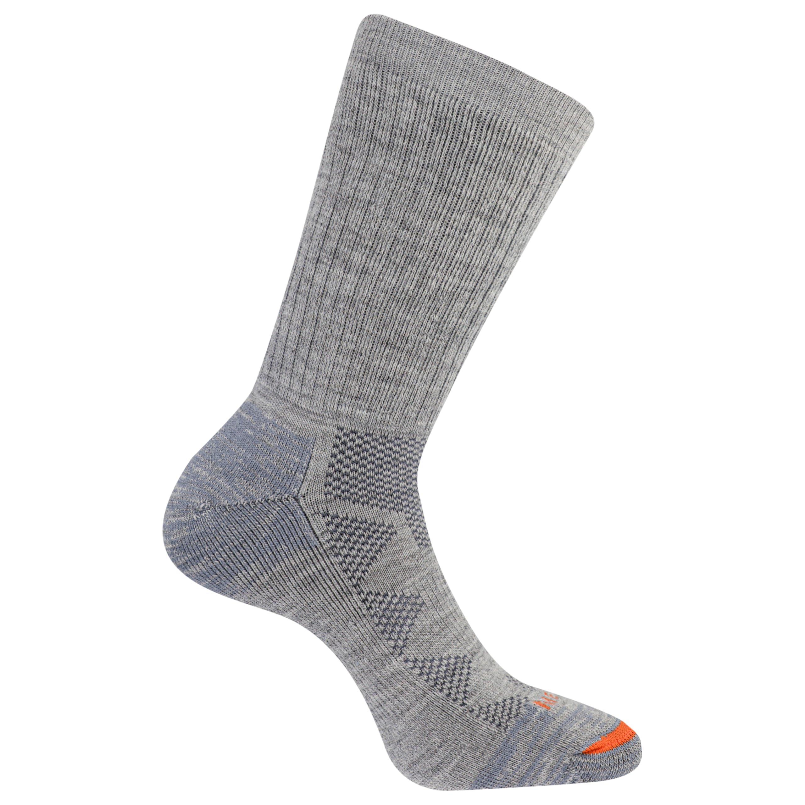 Merrell unisex-adult Men's and Women's Premium Wool Work Crew Socks - Arch Support and Breathable Mesh
