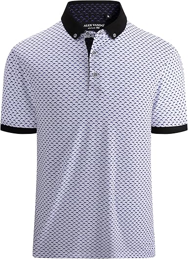 Alex Vando Mens Polo Shirts Short Sleeve Regular Fit Fashion Designed Shirt